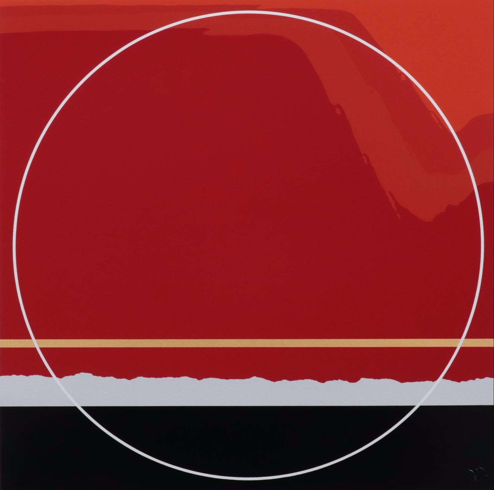 Thomas Whelan Benton Serigraph "Red Landscape," 1979