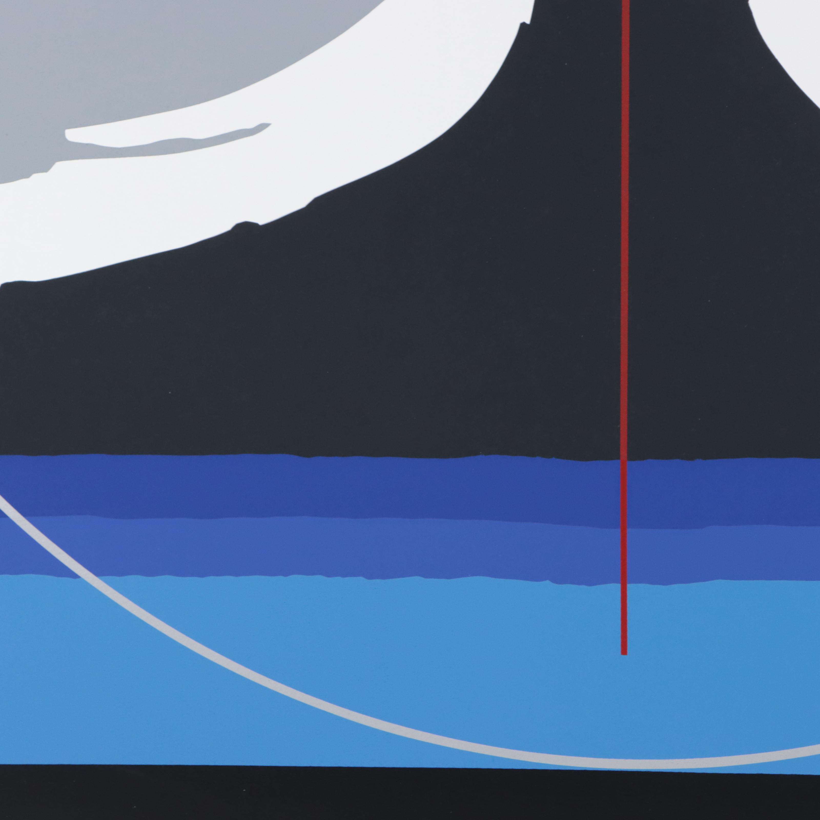 Thomas Whelan Benton Serigraph "Earthline Red," 1981