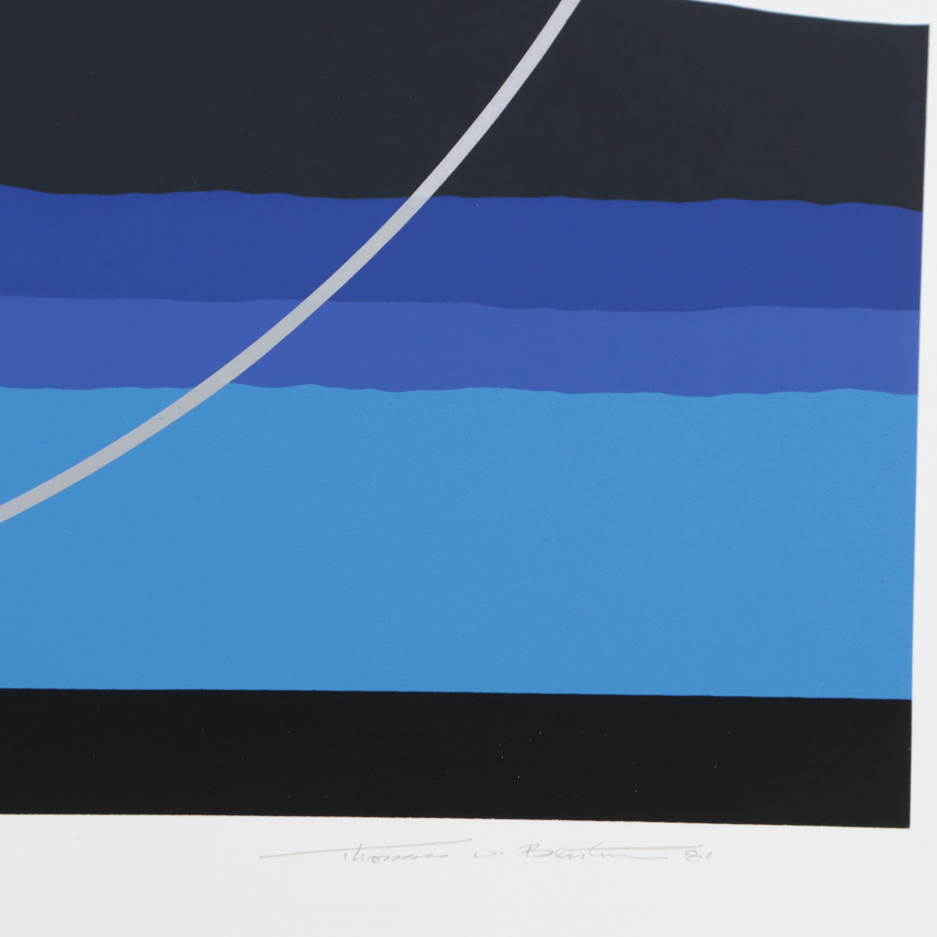 Thomas Whelan Benton Serigraph "Earthline Red," 1981