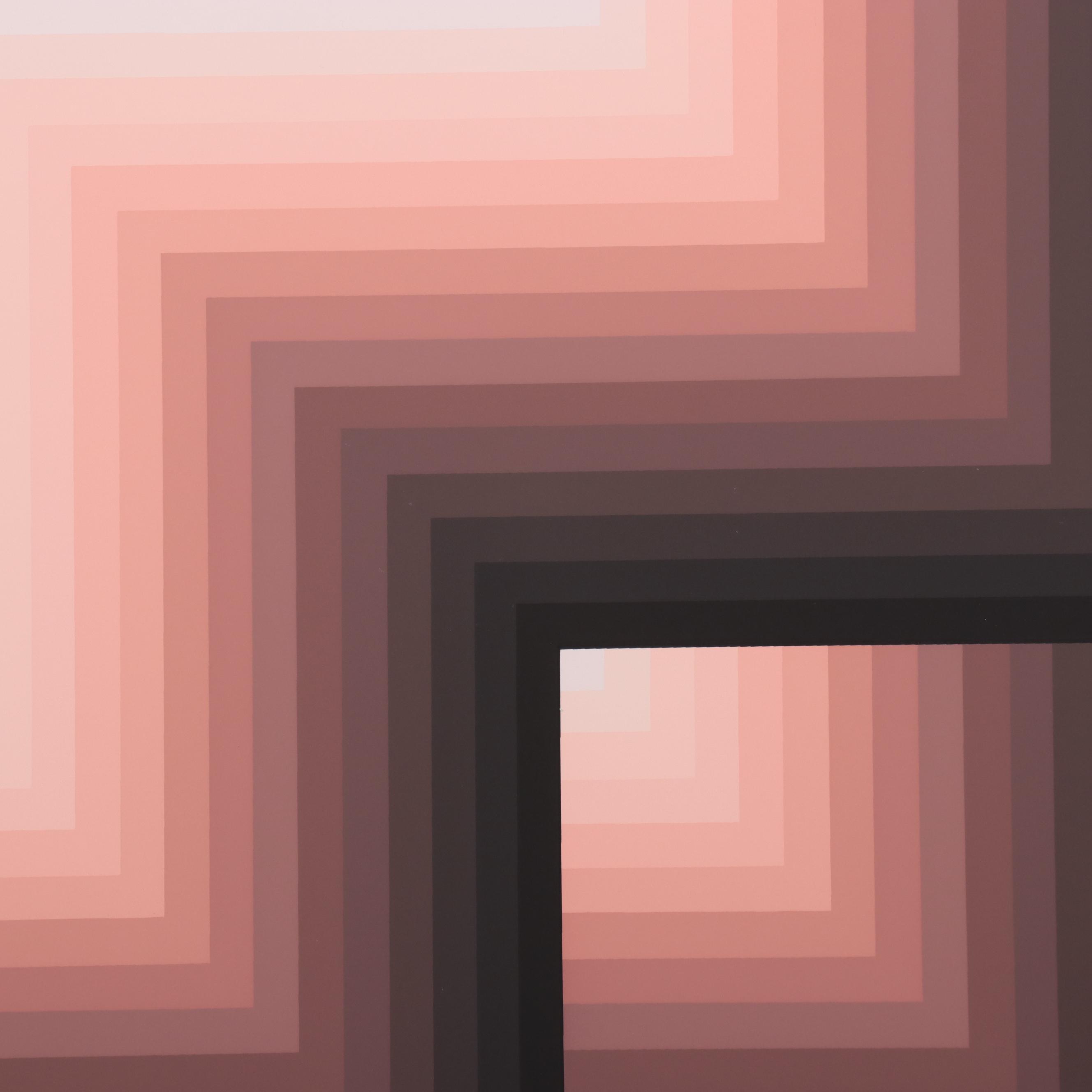 Jurgen Peters Op Art Serigraph "Window Motif," 1982