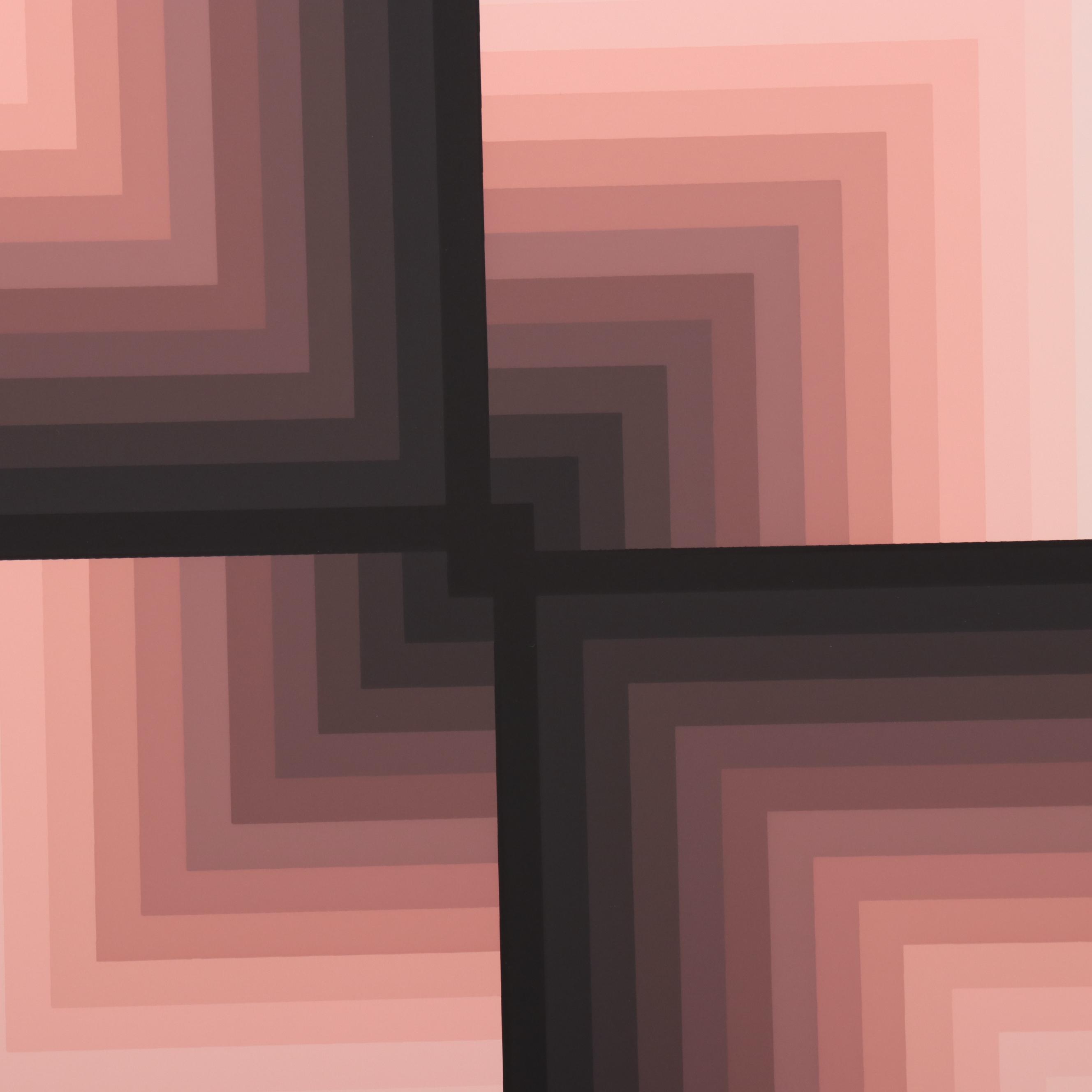 Jurgen Peters Op Art Serigraph "Window Motif," 1982