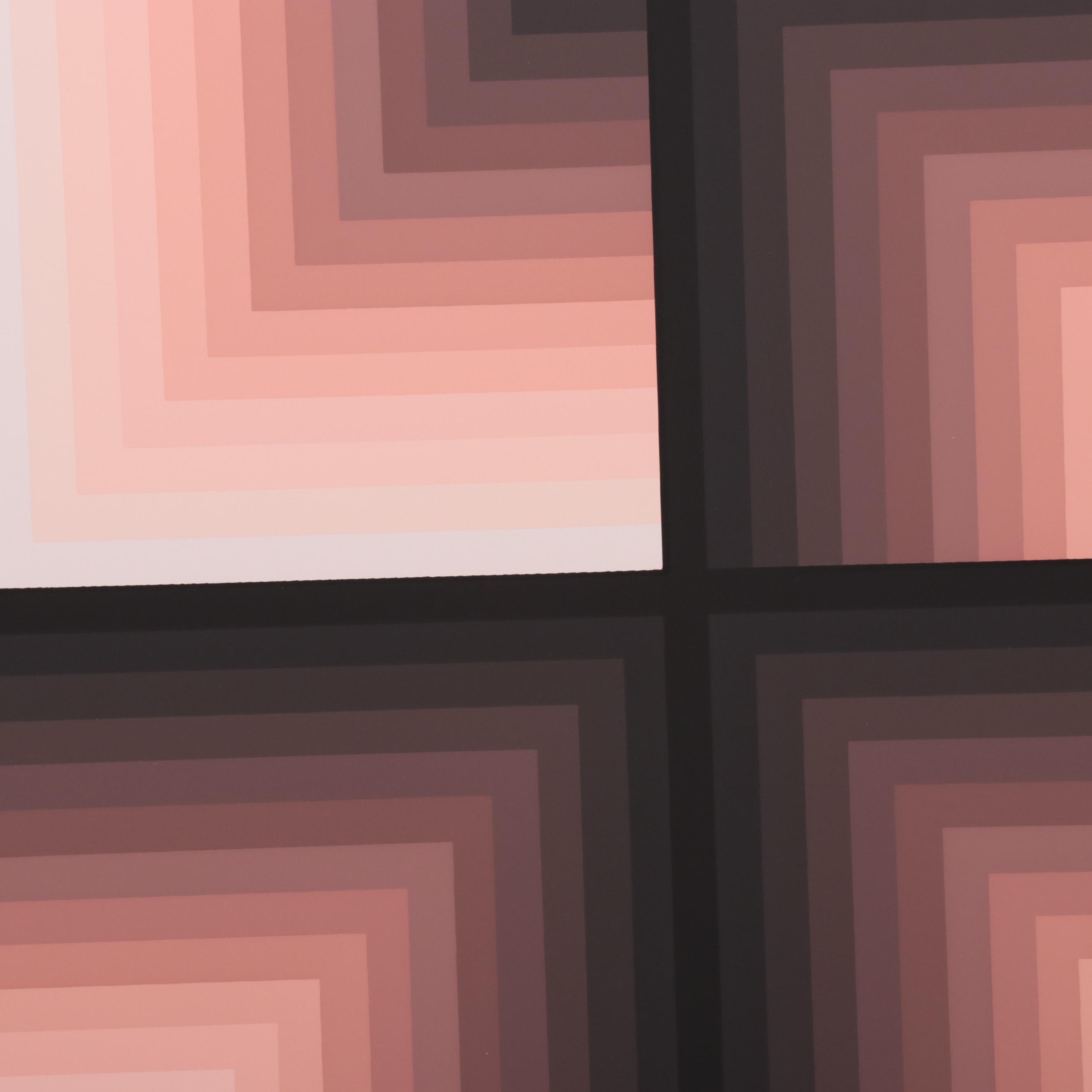 Jurgen Peters Op Art Serigraph "Window Motif," 1982