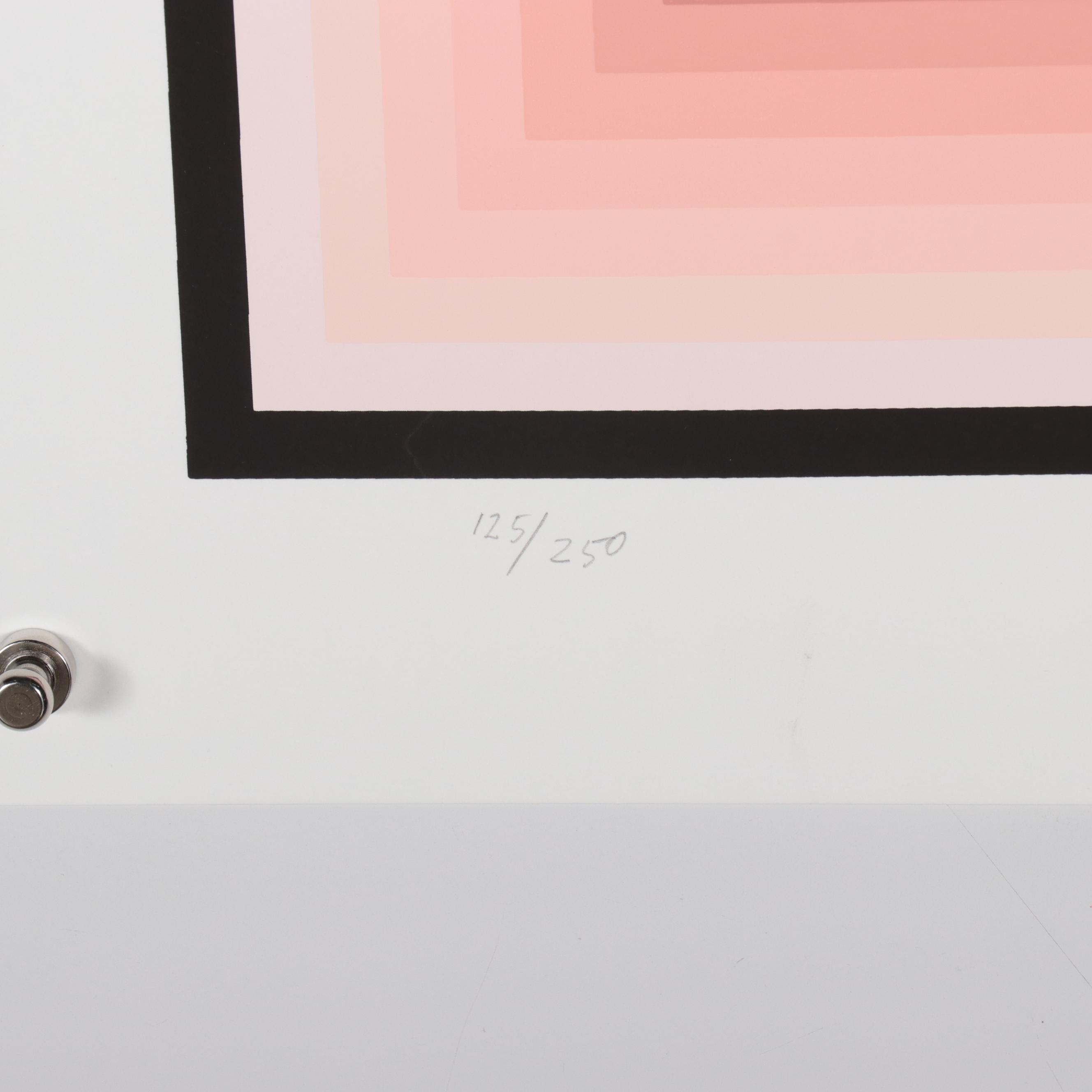 Jurgen Peters Op Art Serigraph "Window Motif," 1982