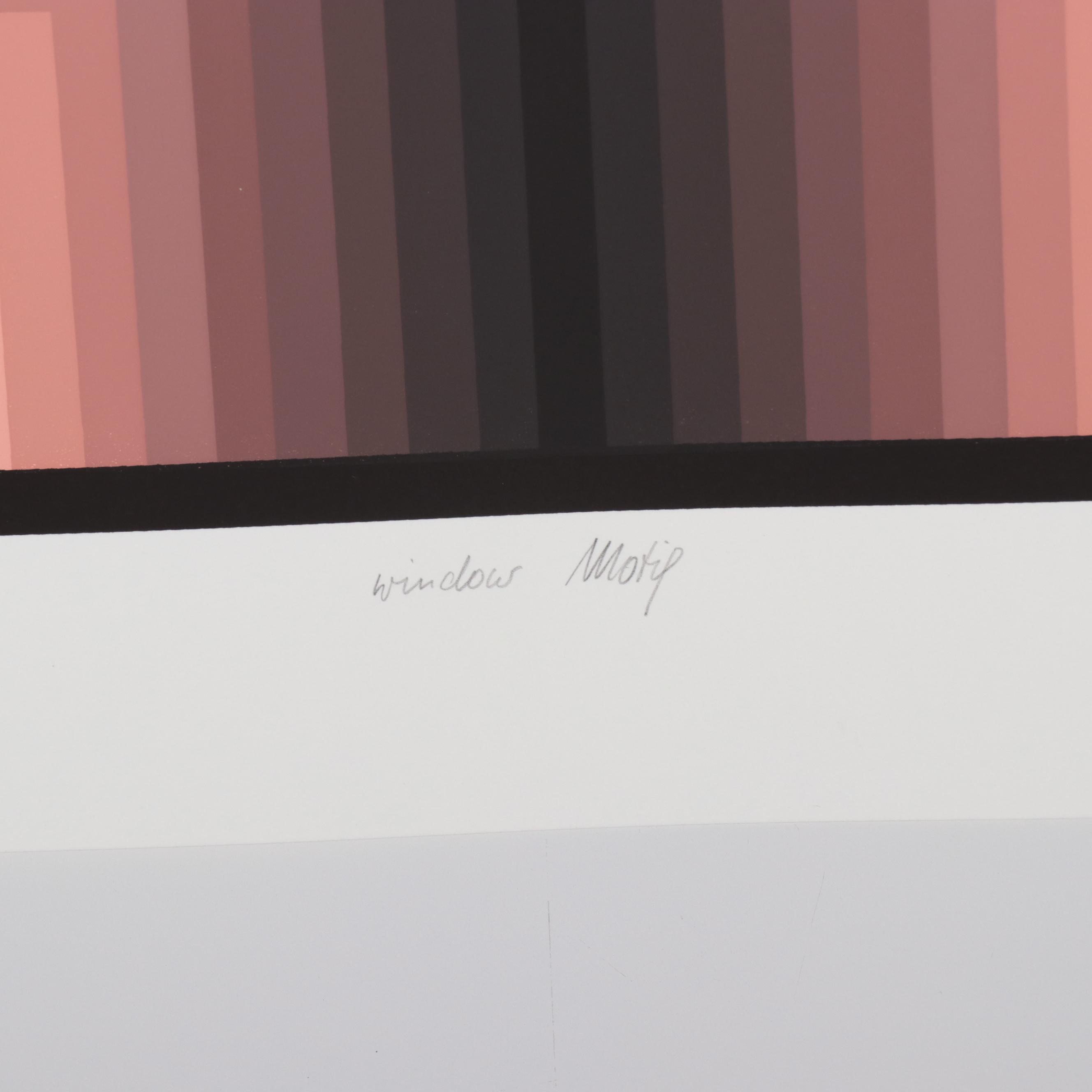 Jurgen Peters Op Art Serigraph "Window Motif," 1982