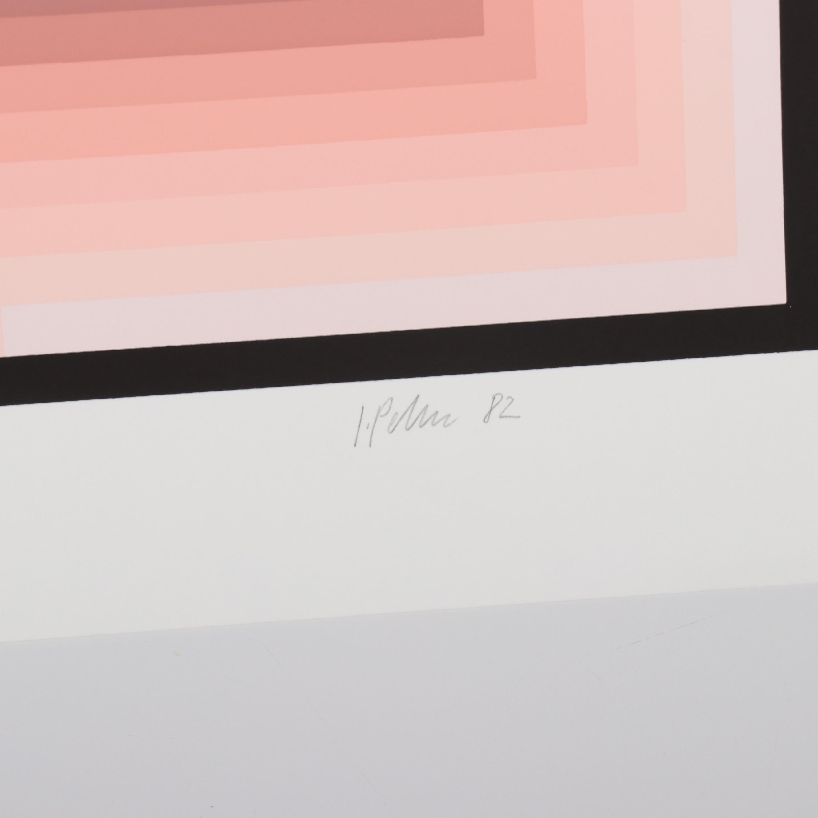 Jurgen Peters Op Art Serigraph "Window Motif," 1982