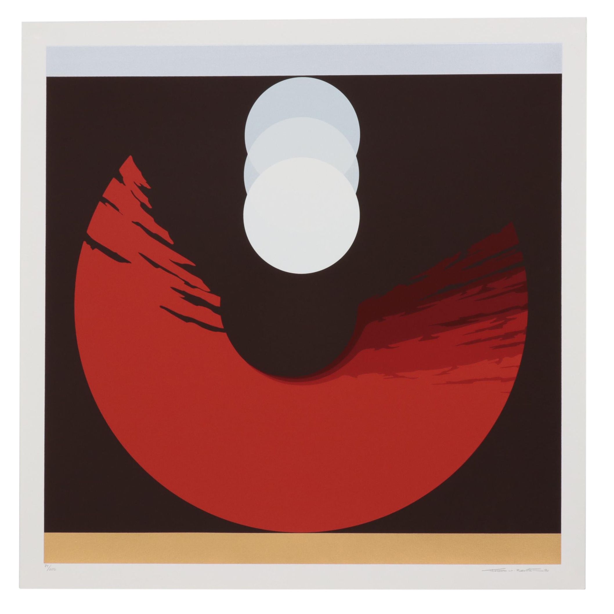 Thomas Whelan Benton Serigraph "Evolution Series - Red," 1981