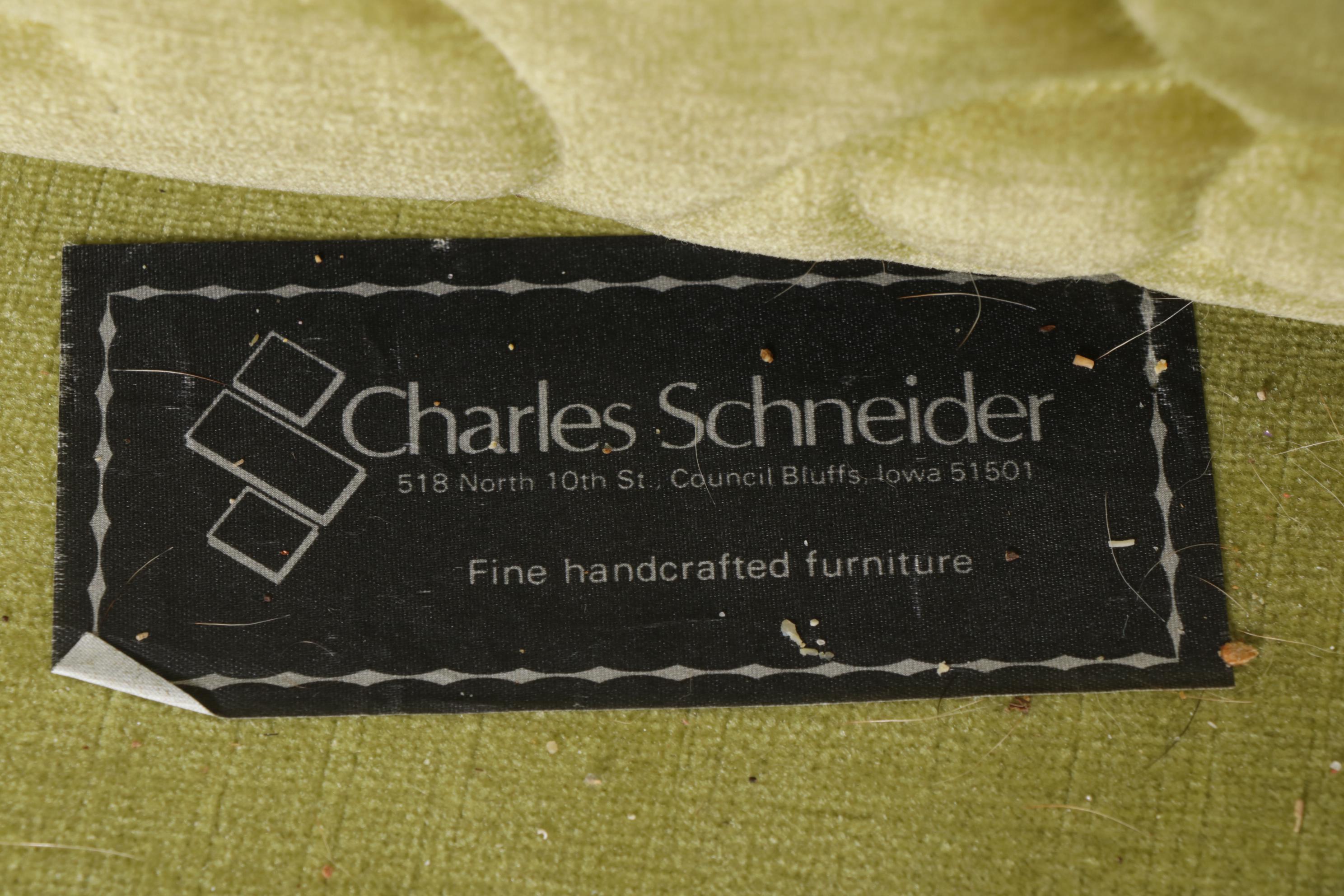 Charles Schneider Hollywood Regency Sofa and Armchair with Embroidered Accents