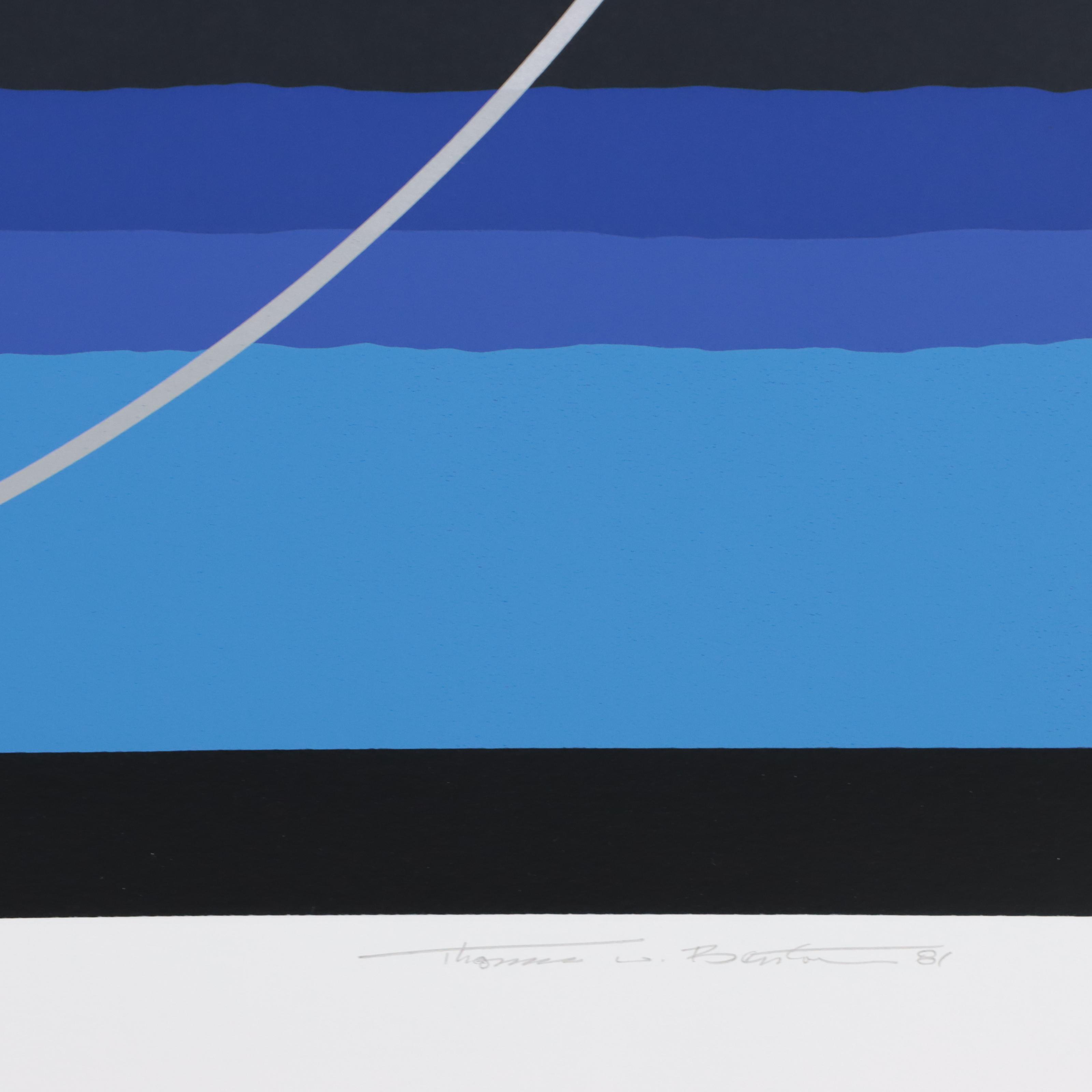 Thomas Whelan Benton Serigraph "Earthline Red," 1981