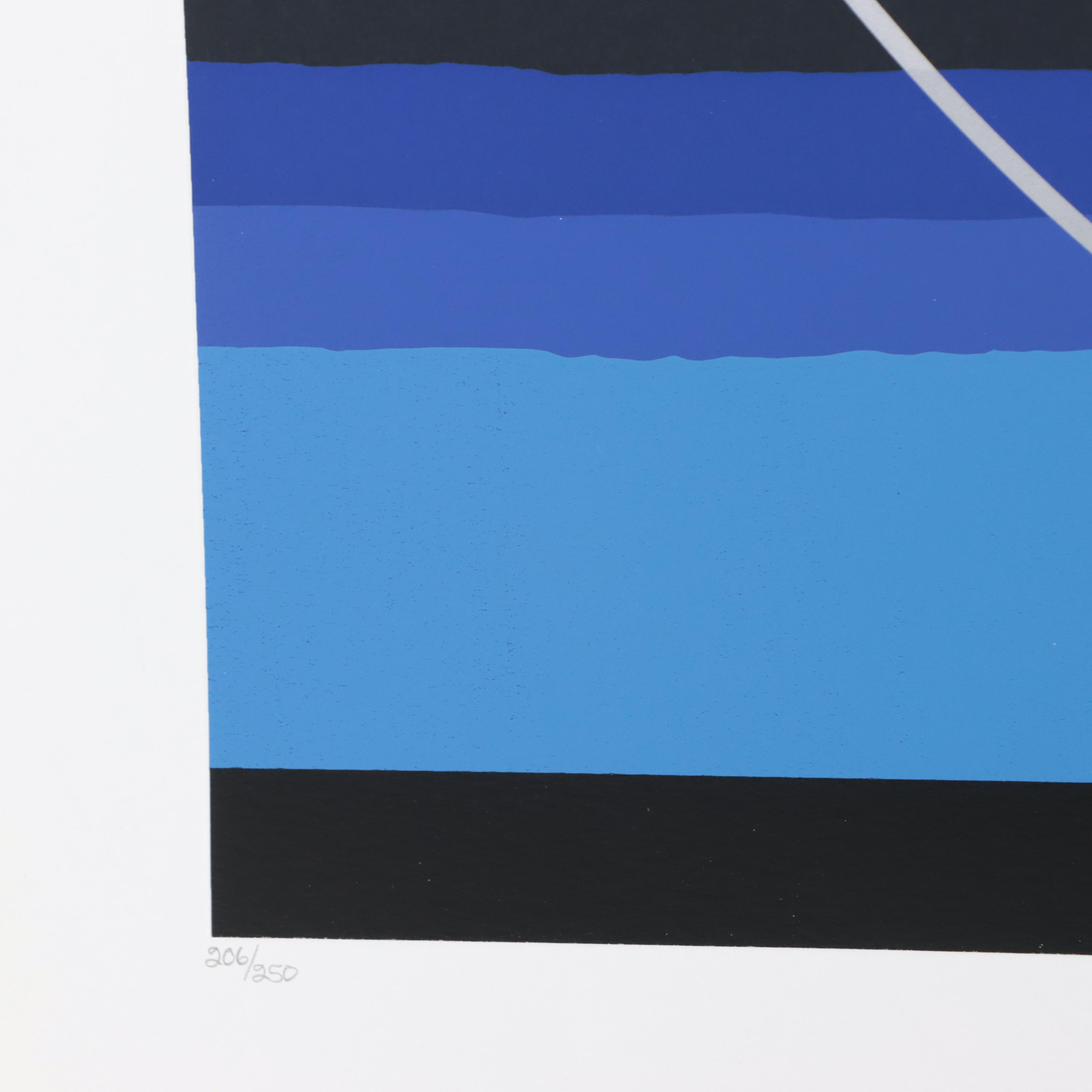 Thomas Whelan Benton Serigraph "Earthline Red," 1981