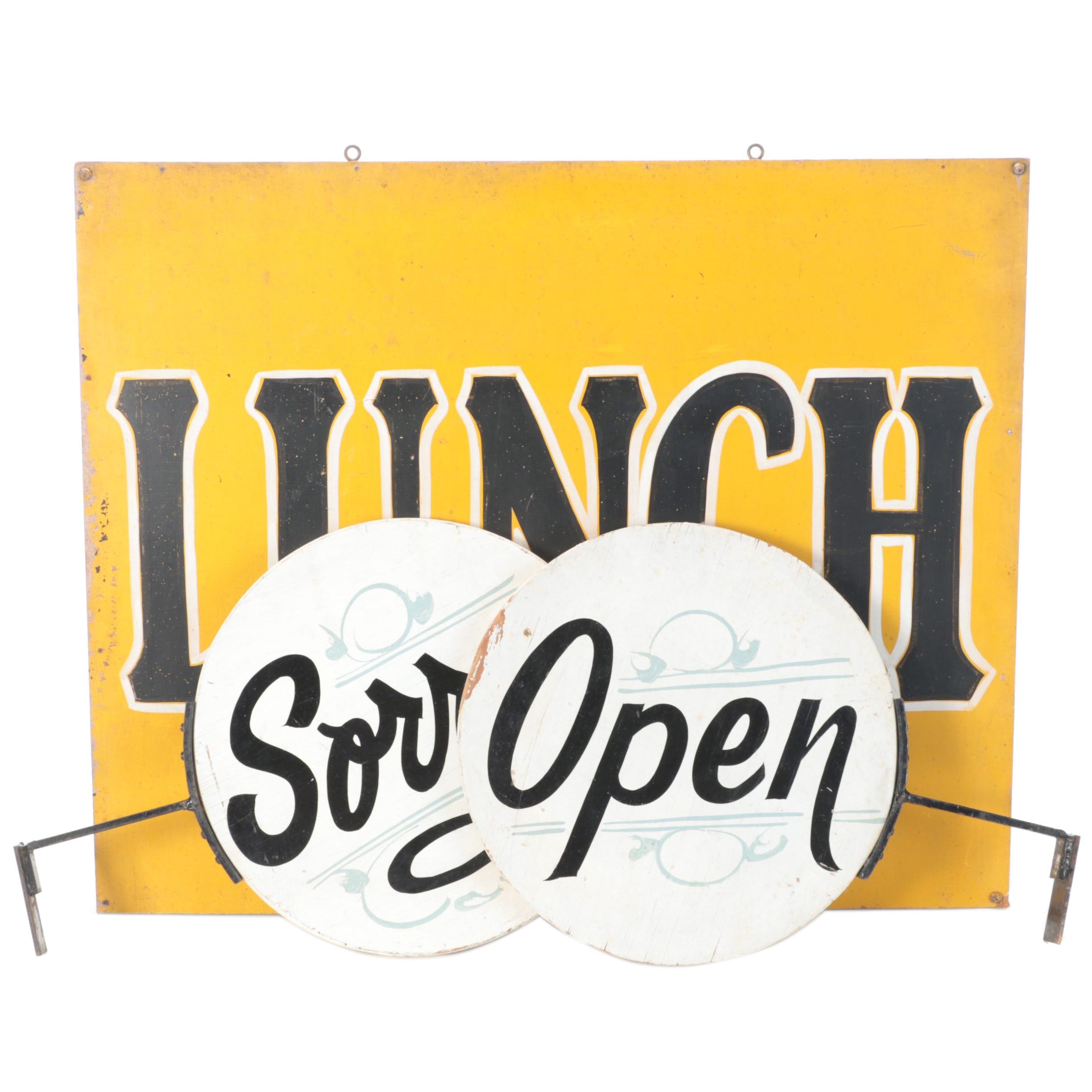 Deli Lunch Sign With "Open" and "Sorry" Signs