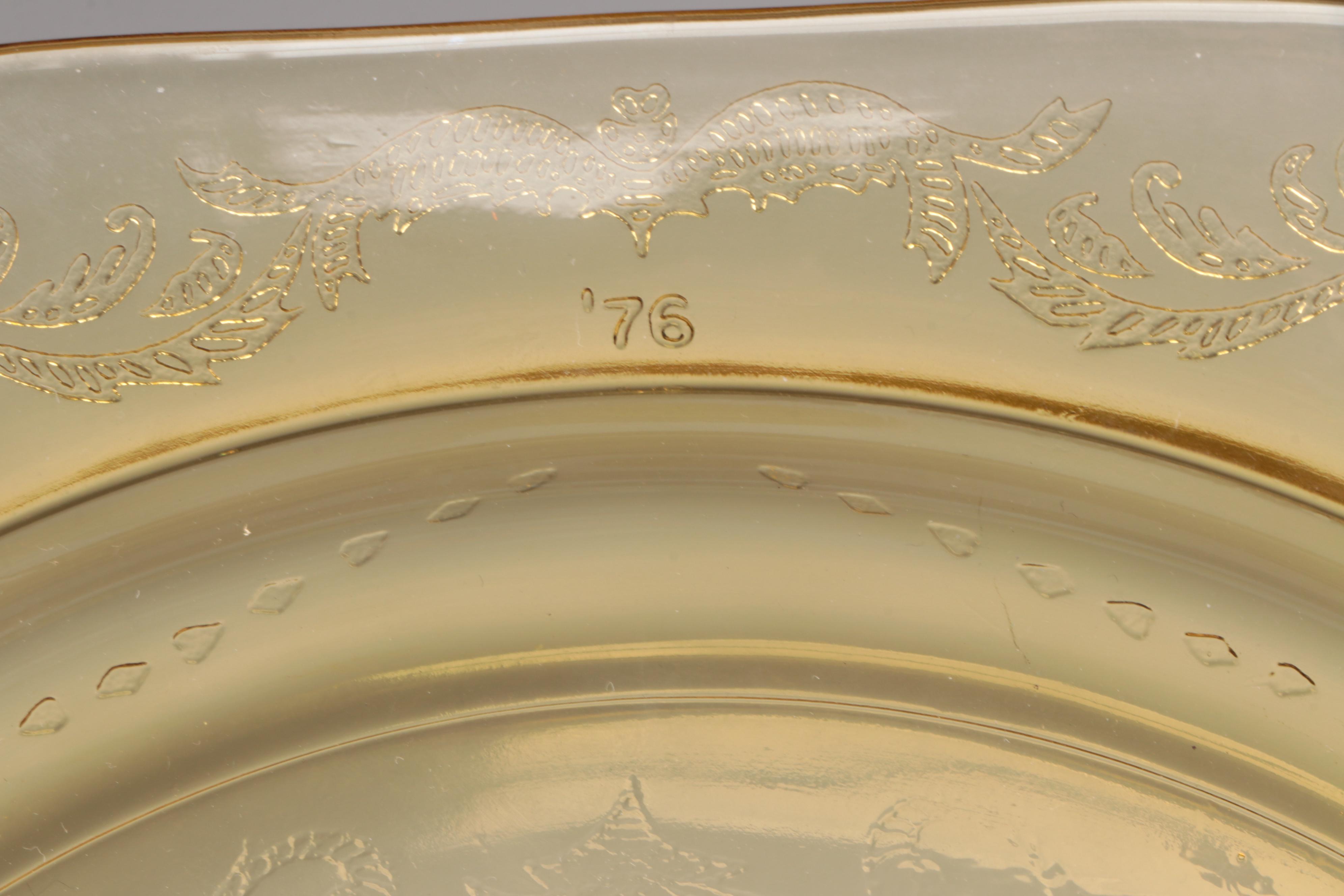 Federal Glass "Recollection" Amber Glass Tableware