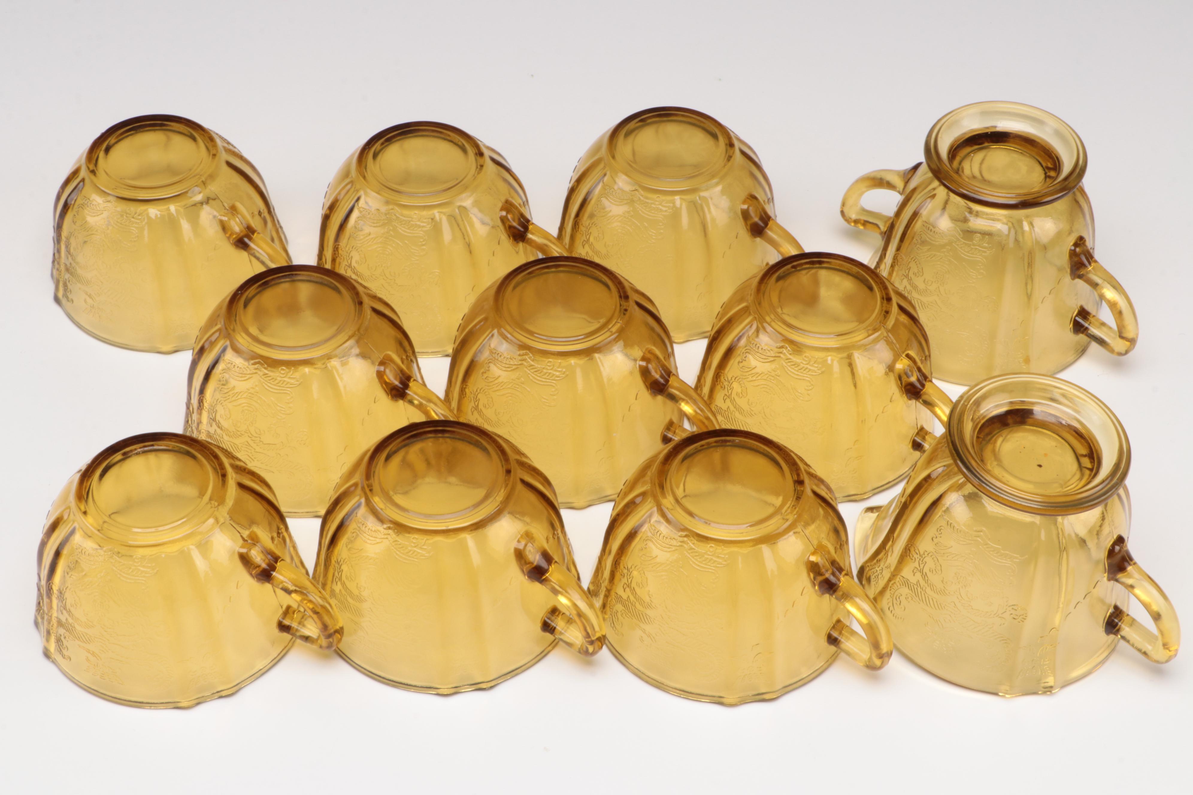 Federal Glass "Recollection" Amber Glass Tableware