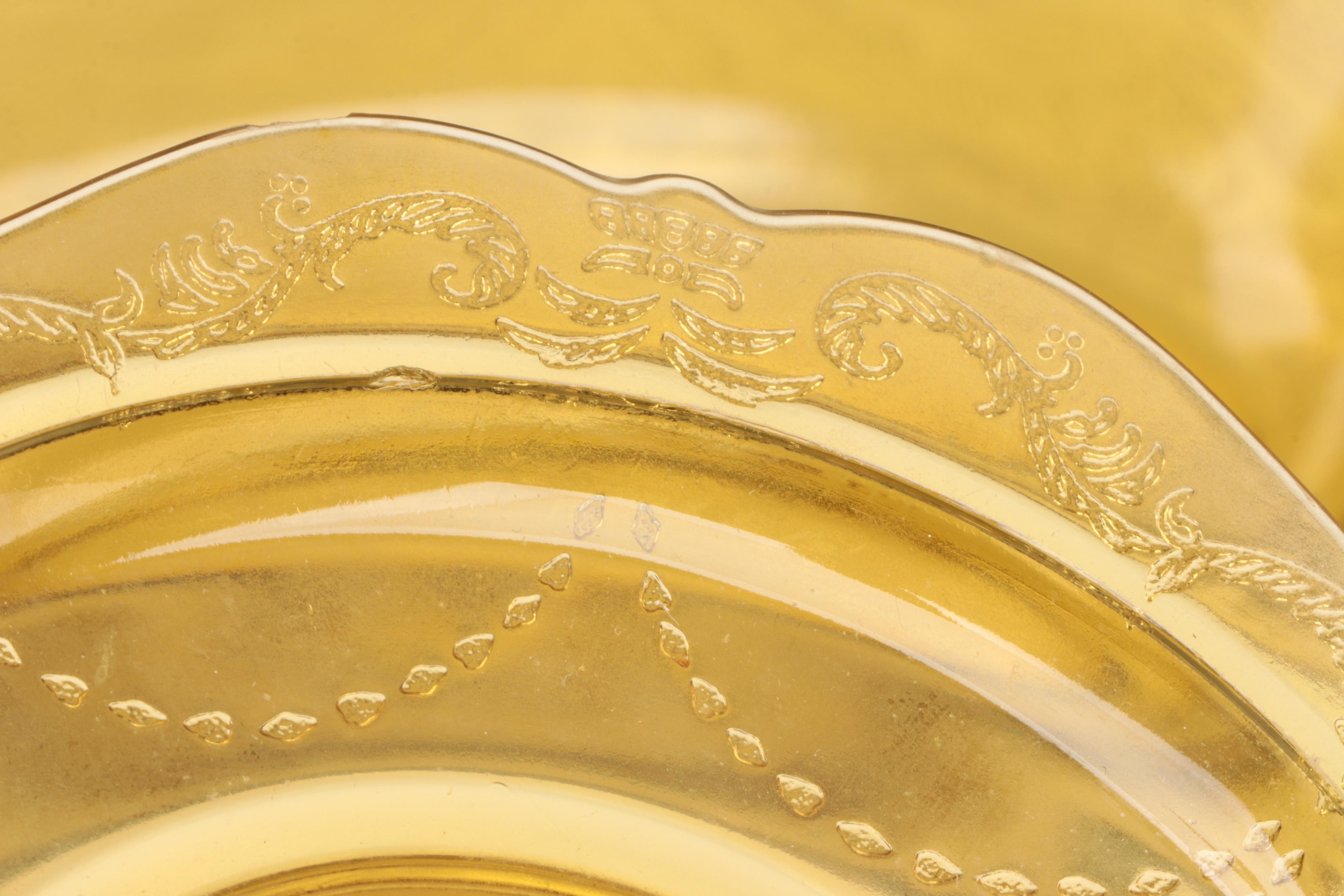 Federal Glass "Recollection" Amber Glass Tableware