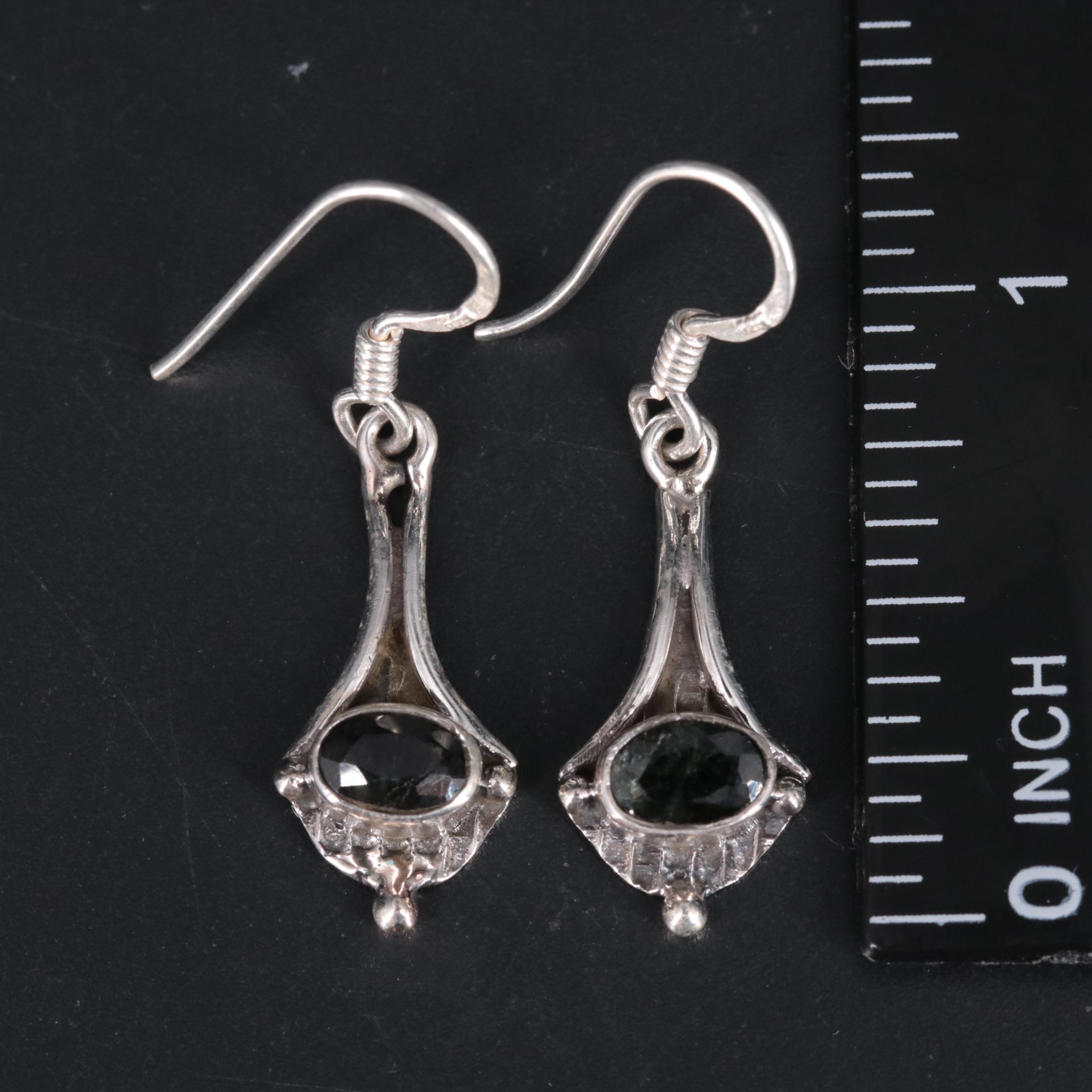 Sterling Silver Sapphire Earrings