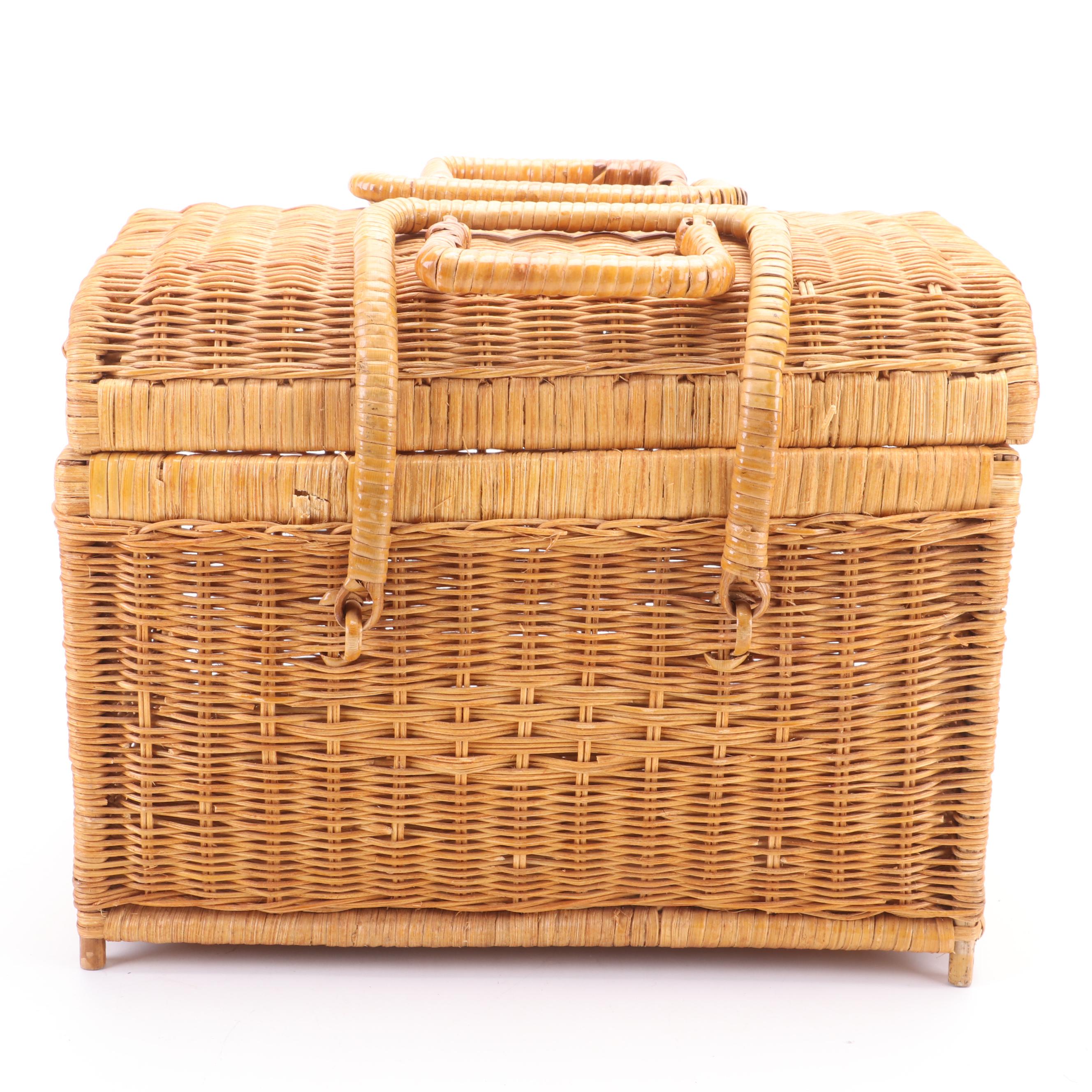 Basketville Oak Woven Basket, More Wicker Baskets and Sewing Supplies