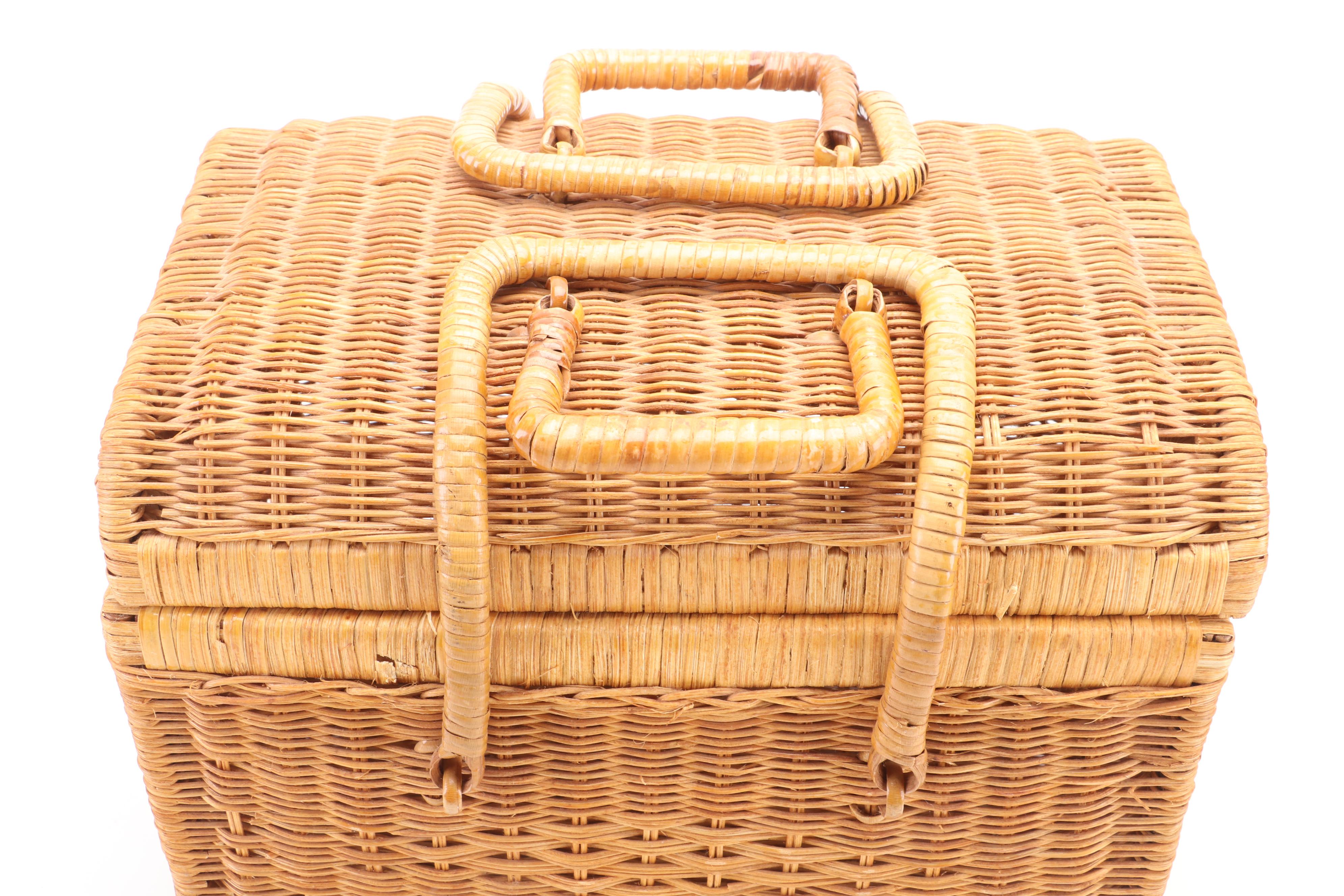 Basketville Oak Woven Basket, More Wicker Baskets and Sewing Supplies