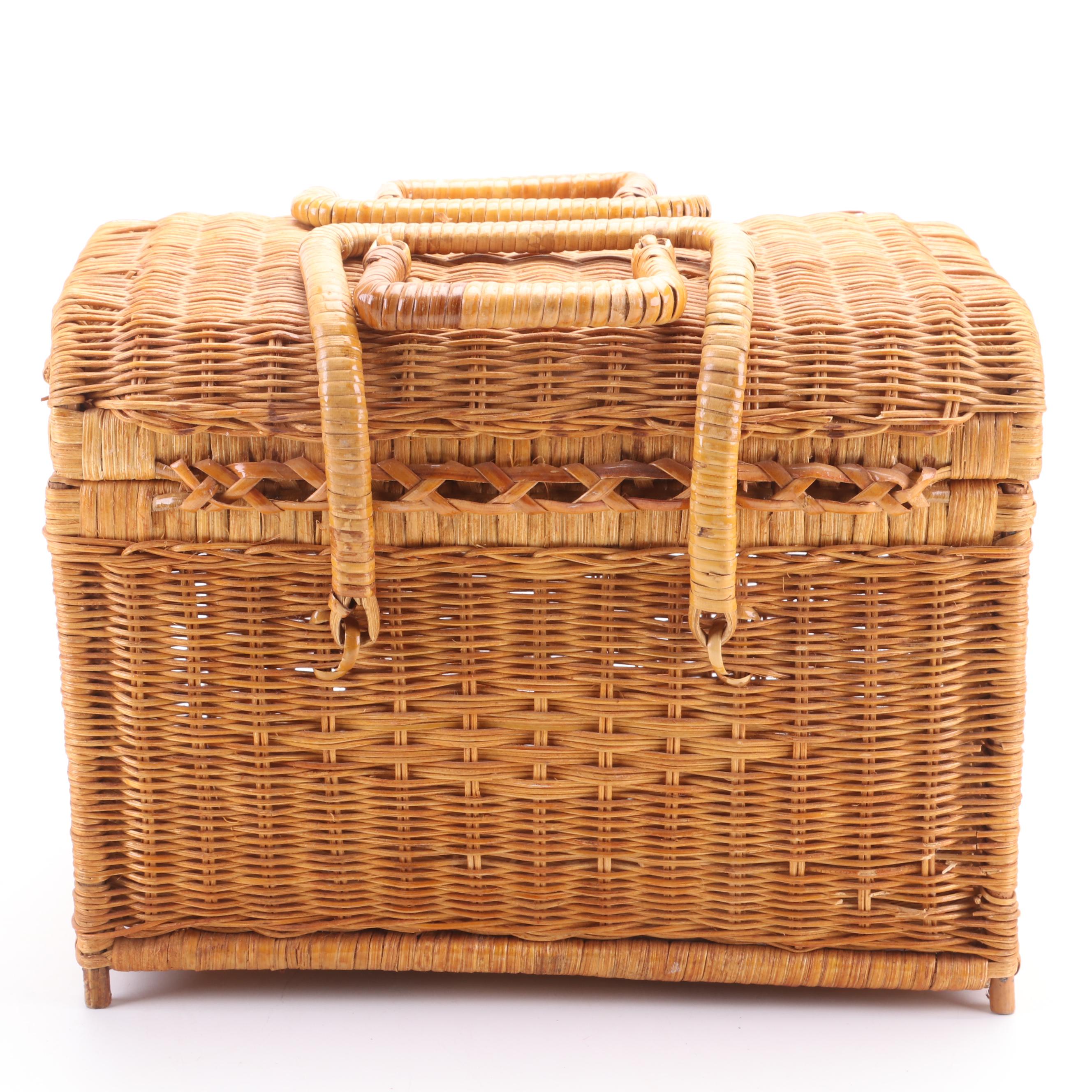 Basketville Oak Woven Basket, More Wicker Baskets and Sewing Supplies