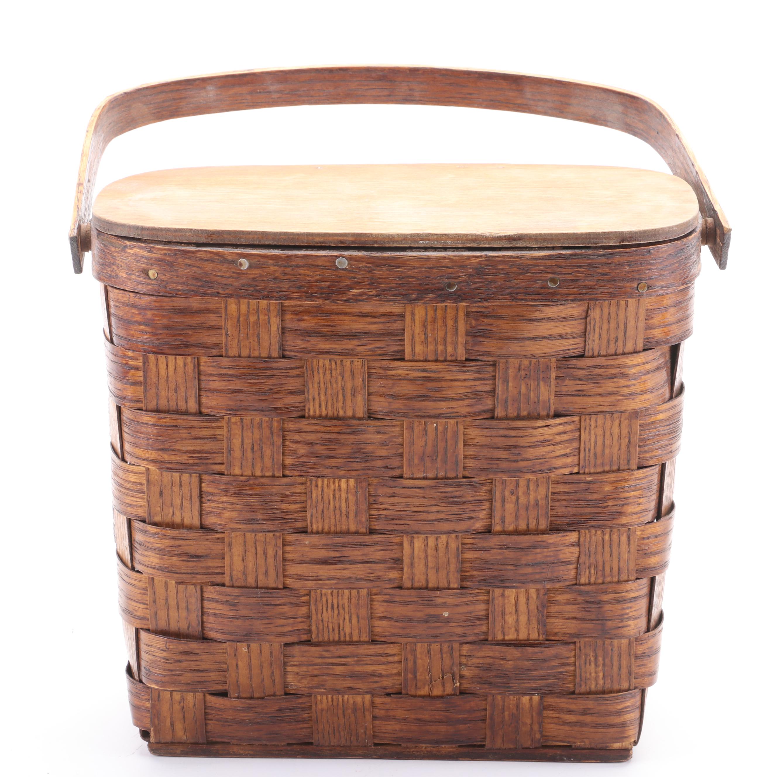 Basketville Oak Woven Basket, More Wicker Baskets and Sewing Supplies