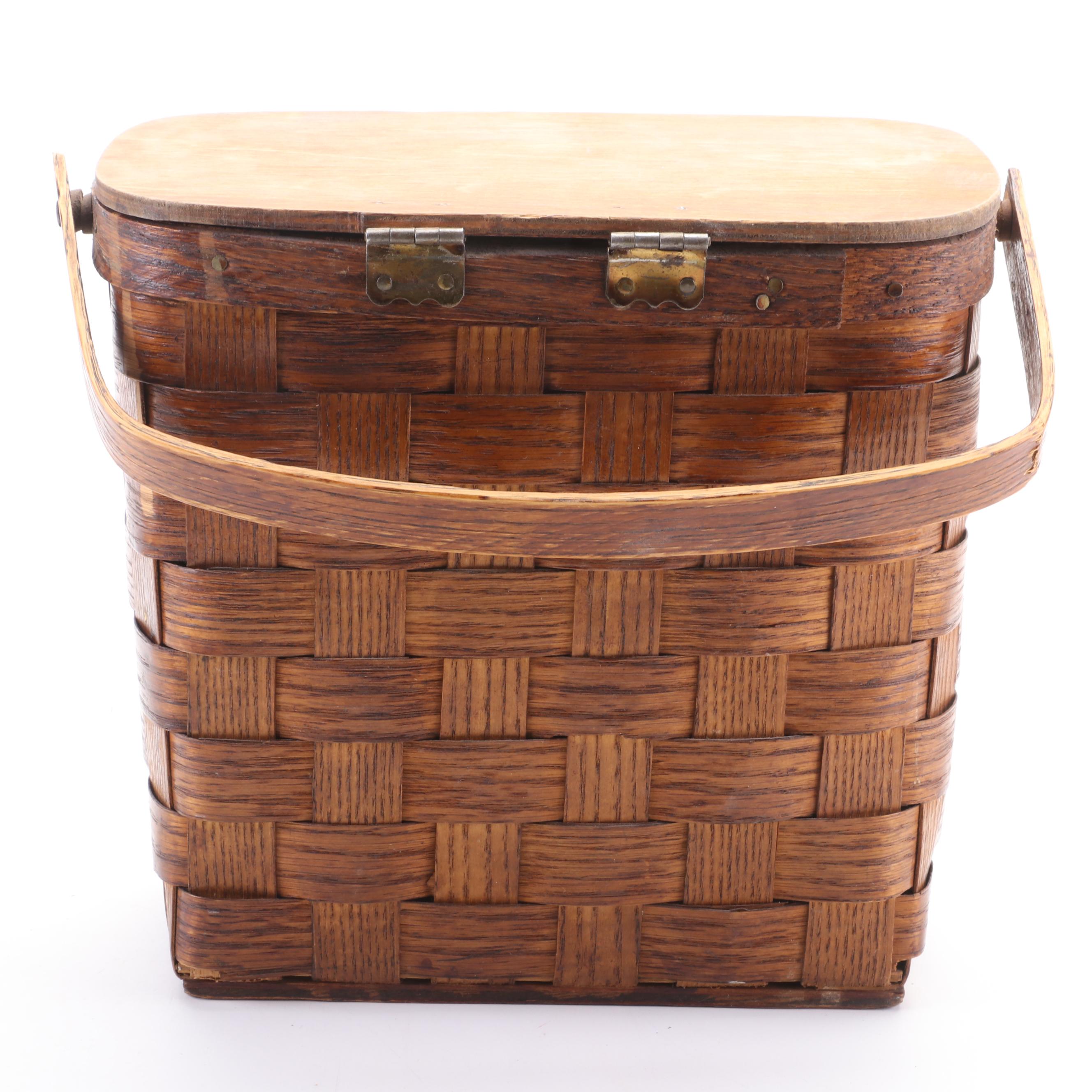 Basketville Oak Woven Basket, More Wicker Baskets and Sewing Supplies