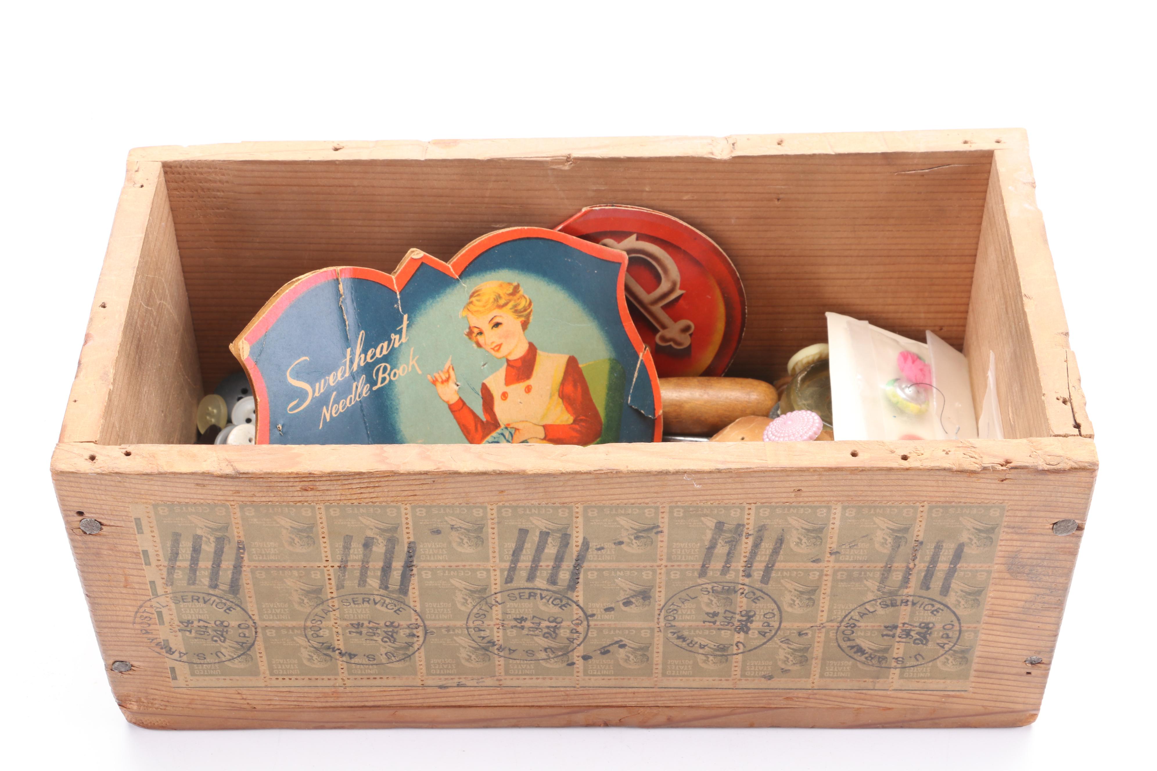 Basketville Oak Woven Basket, More Wicker Baskets and Sewing Supplies