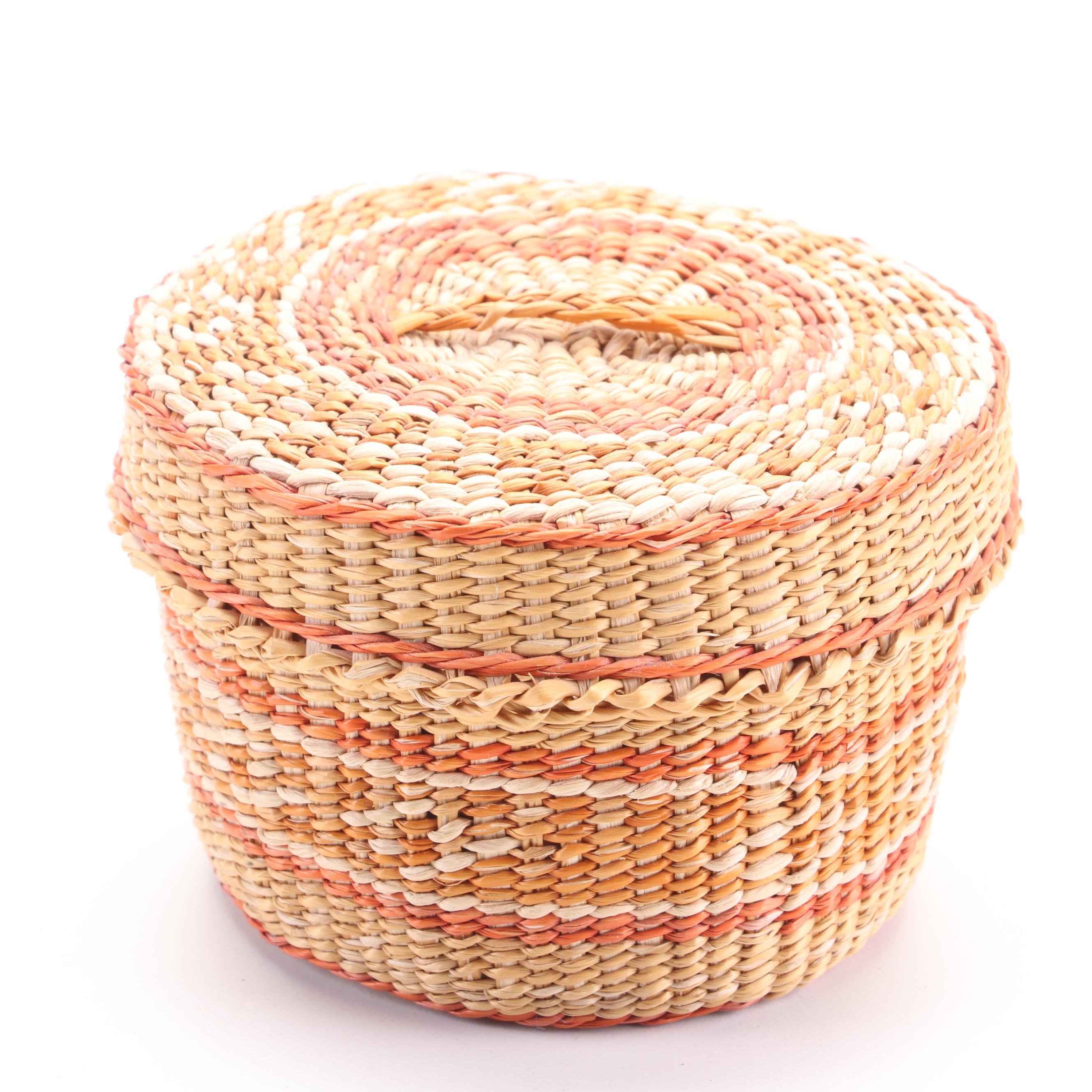 Basketville Oak Woven Basket, More Wicker Baskets and Sewing Supplies