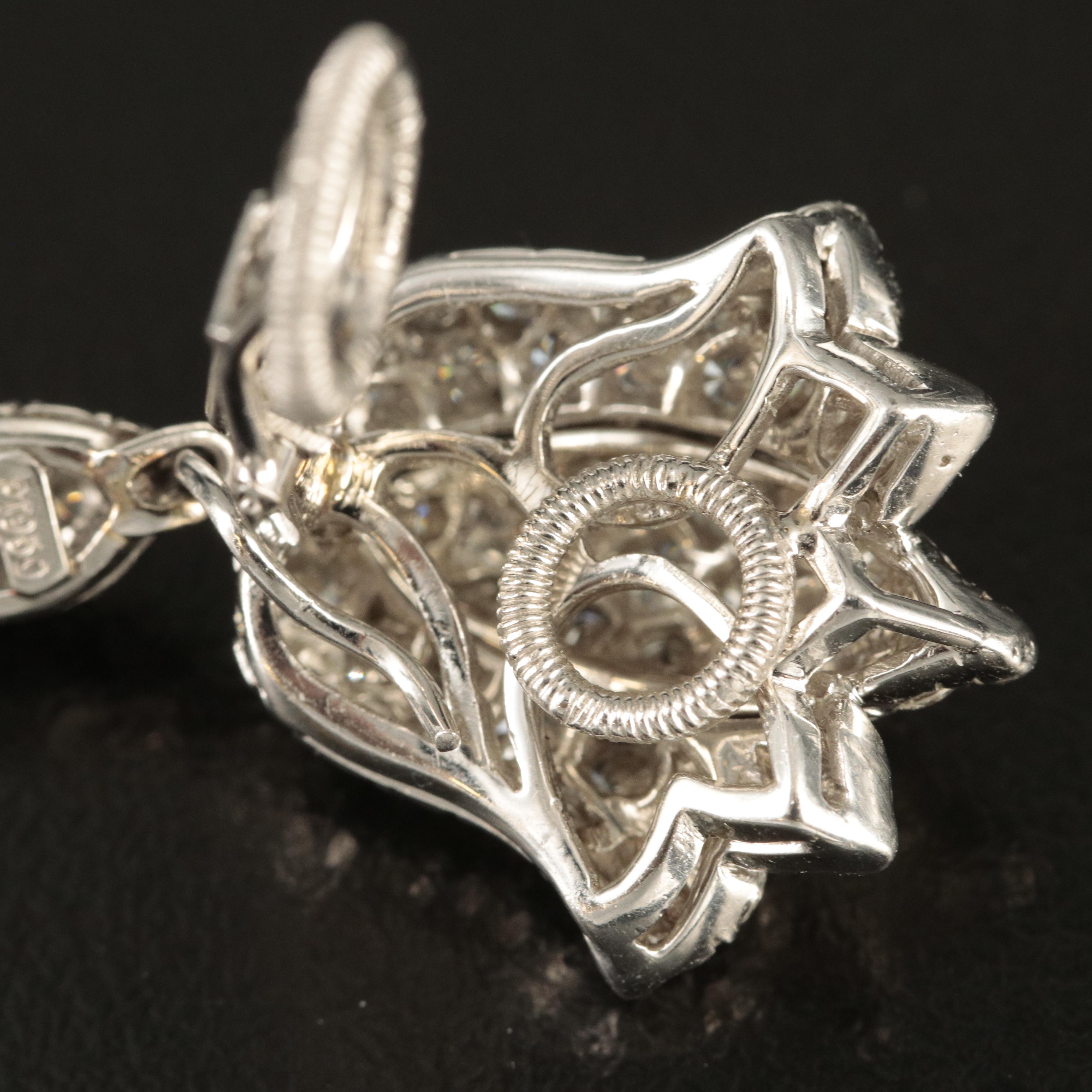 Platinum 5.38 CTW Diamond and Pearl Day and Night Earrings