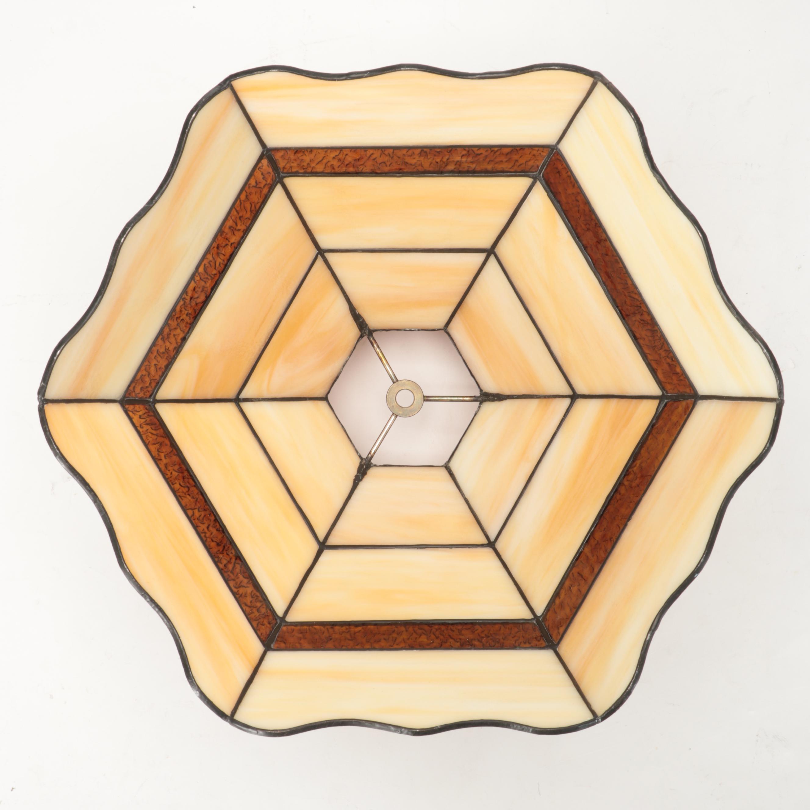 Feltman & Curme Cast Iron and Slag Glass Table Lamp, Early to Mid-20th Century