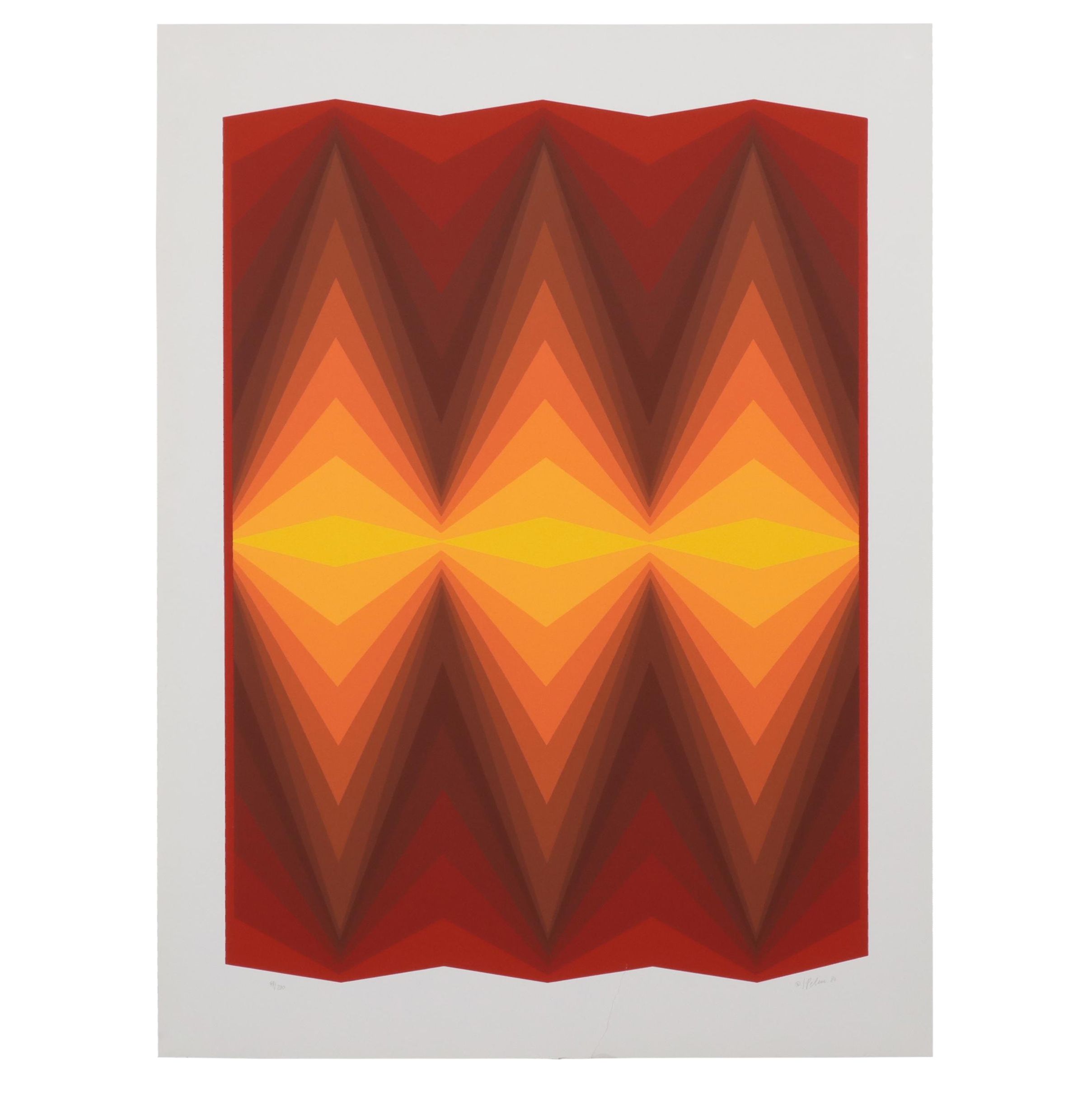 Jurgen Peters Op Art Serigraph, 1980