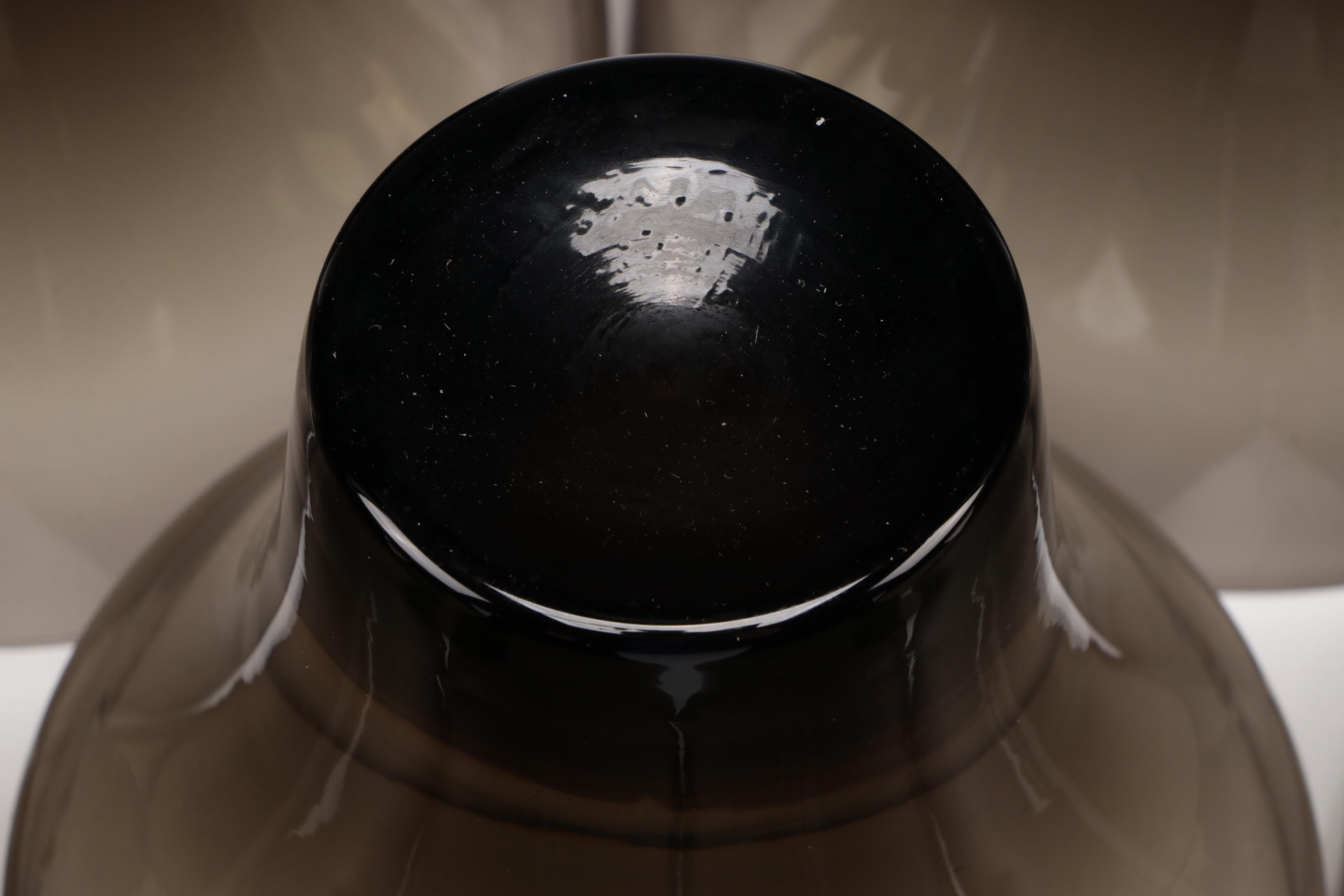 Mid Century Modern Blown Smoke Glass Cocktail Glasses and Pitcher