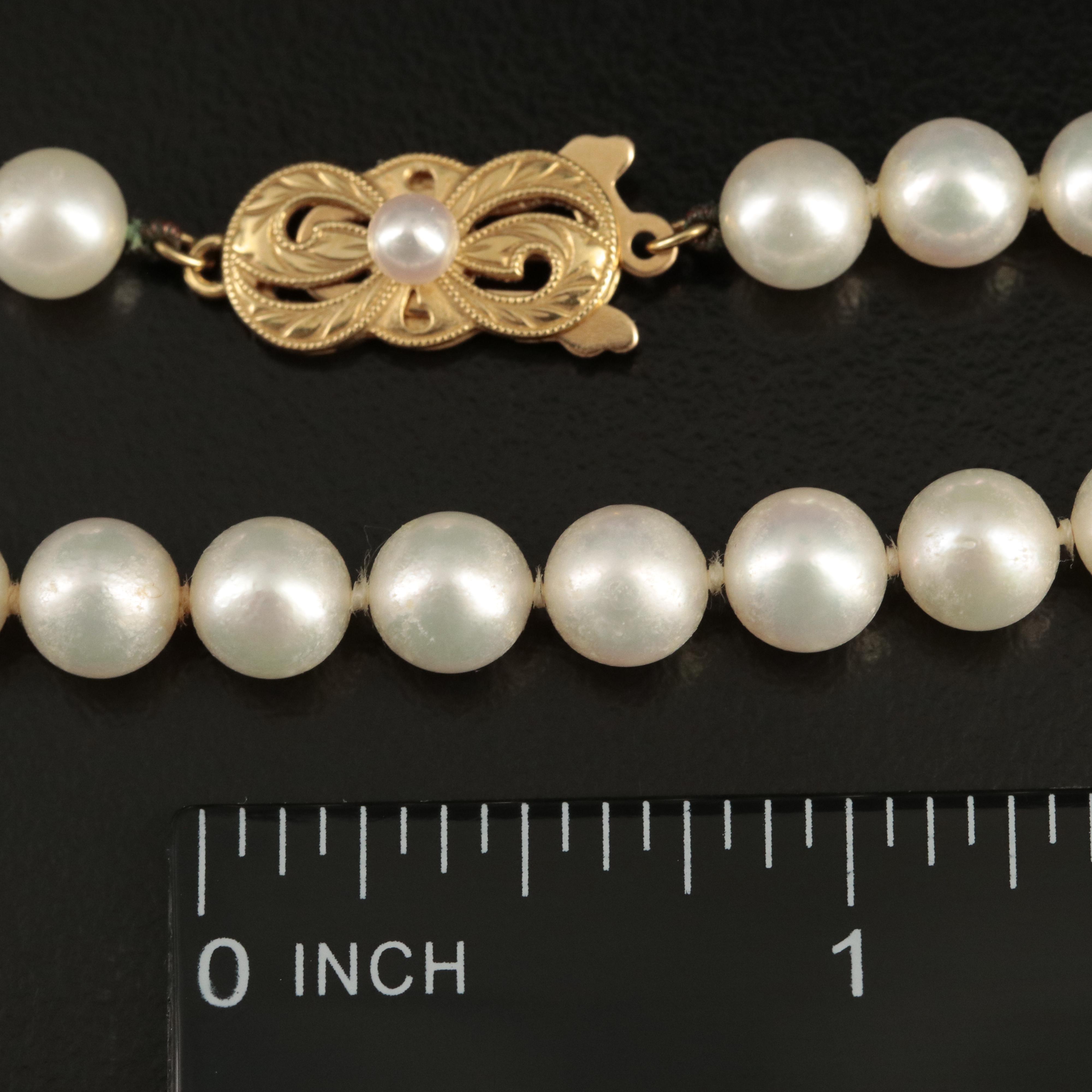 Mikimoto Pearl Necklace with 18K Clasp