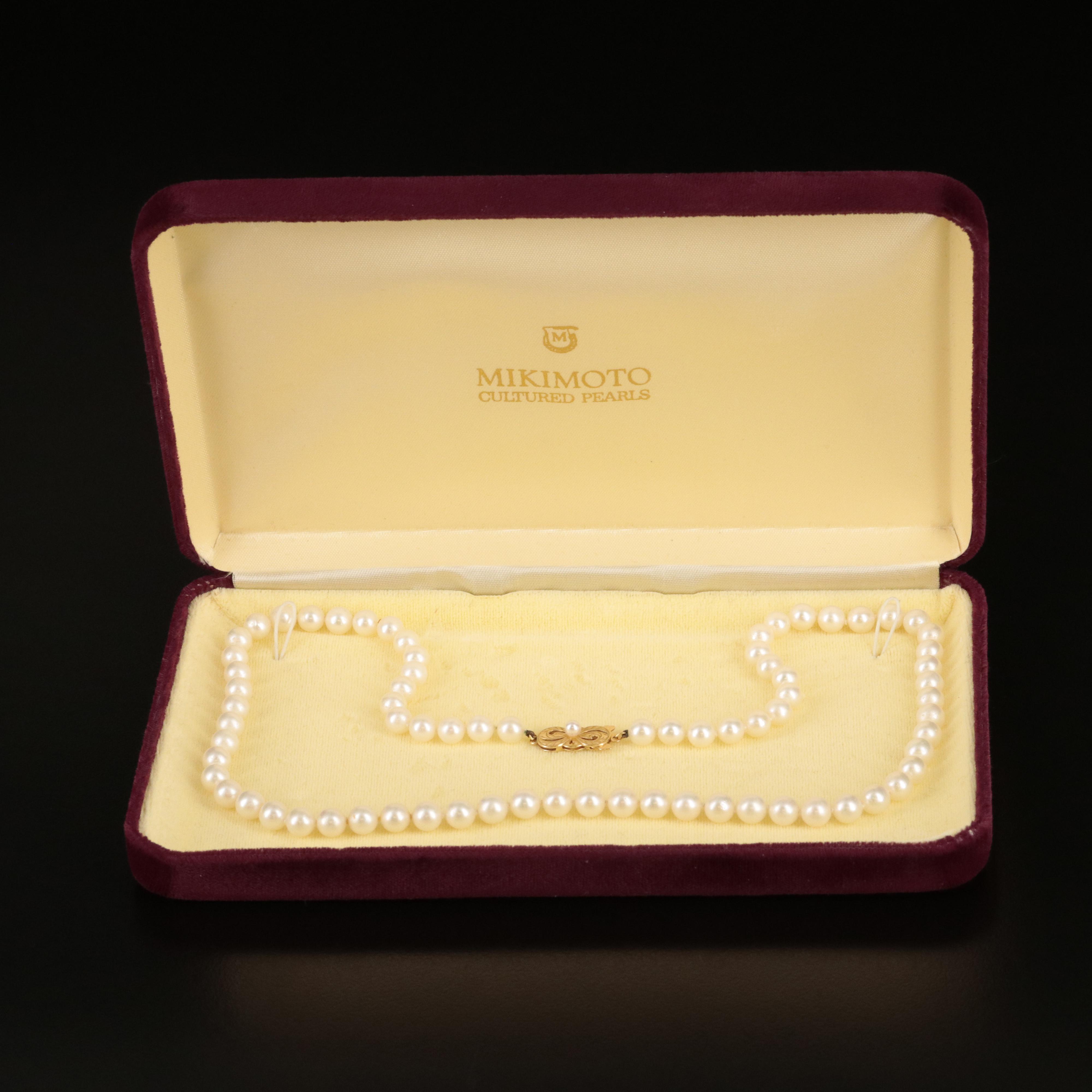 Mikimoto Pearl Necklace with 18K Clasp