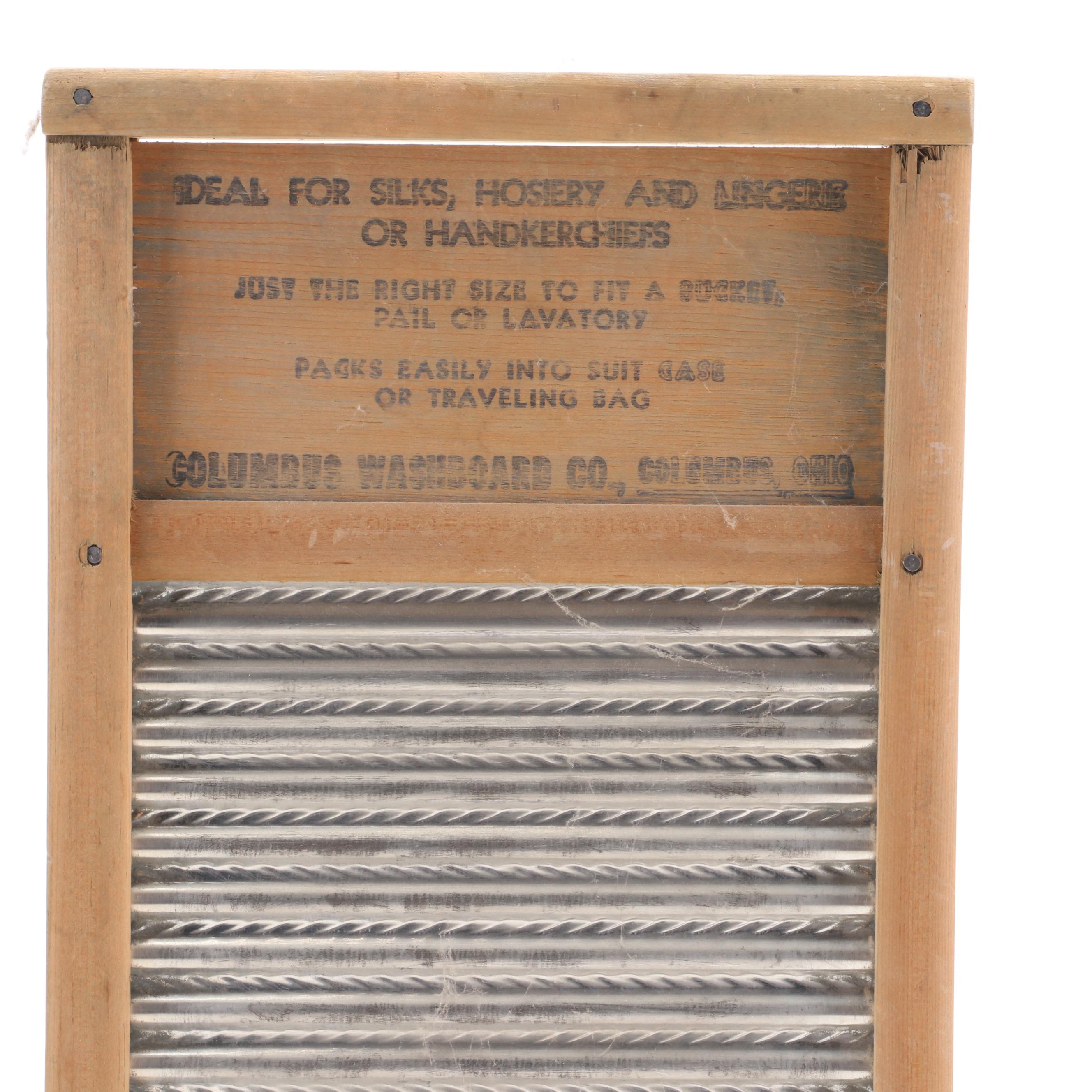 Columbus Washboard Co. Washboard with Other Chamber Pot and Home Supplies