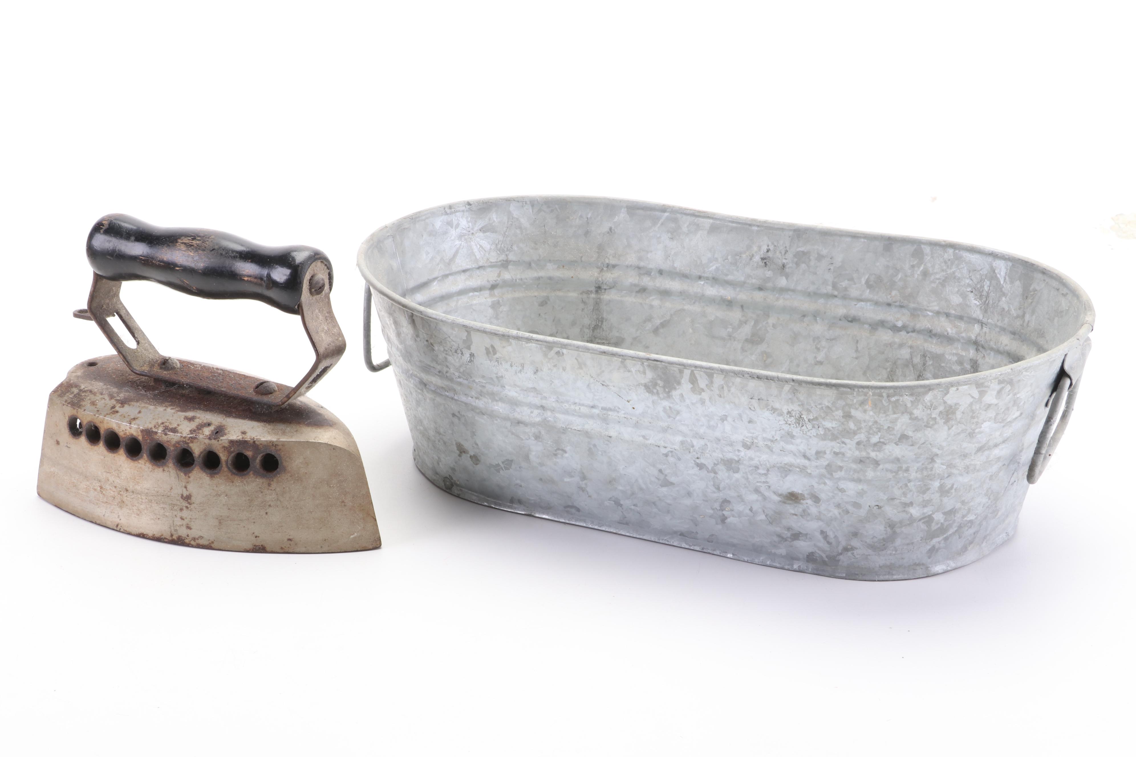 Columbus Washboard Co. Washboard with Other Chamber Pot and Home Supplies