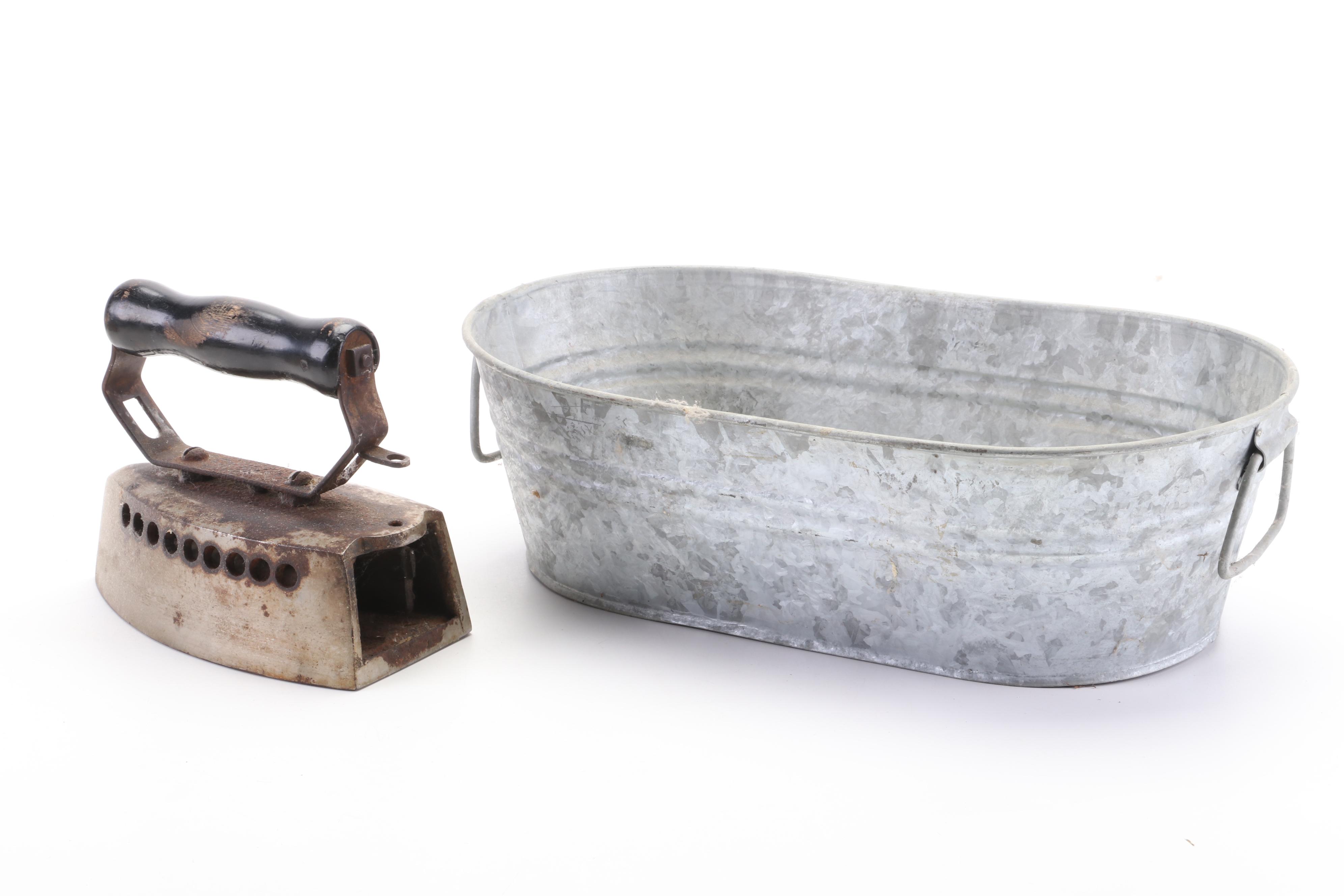 Columbus Washboard Co. Washboard with Other Chamber Pot and Home Supplies