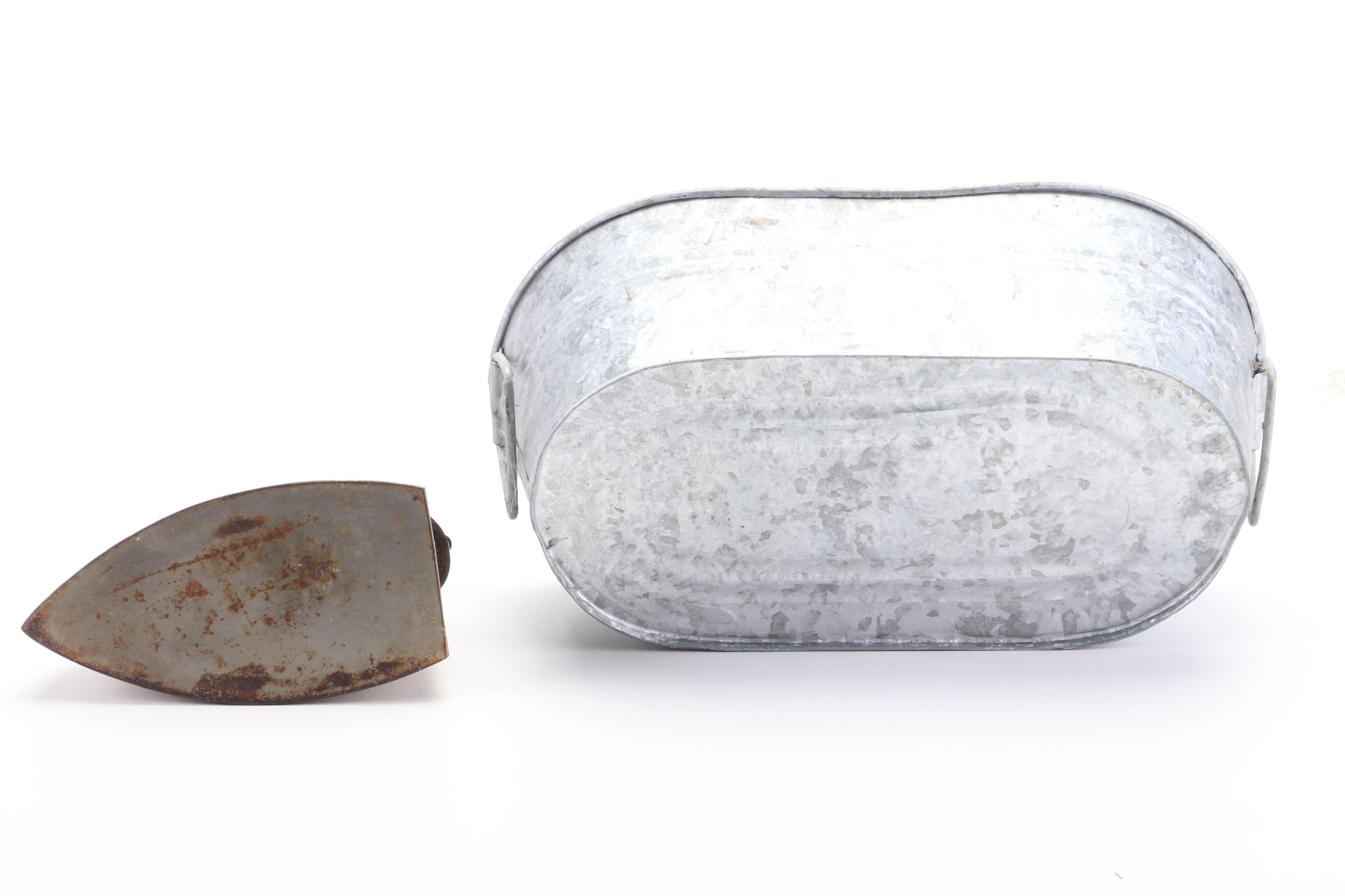 Columbus Washboard Co. Washboard with Other Chamber Pot and Home Supplies