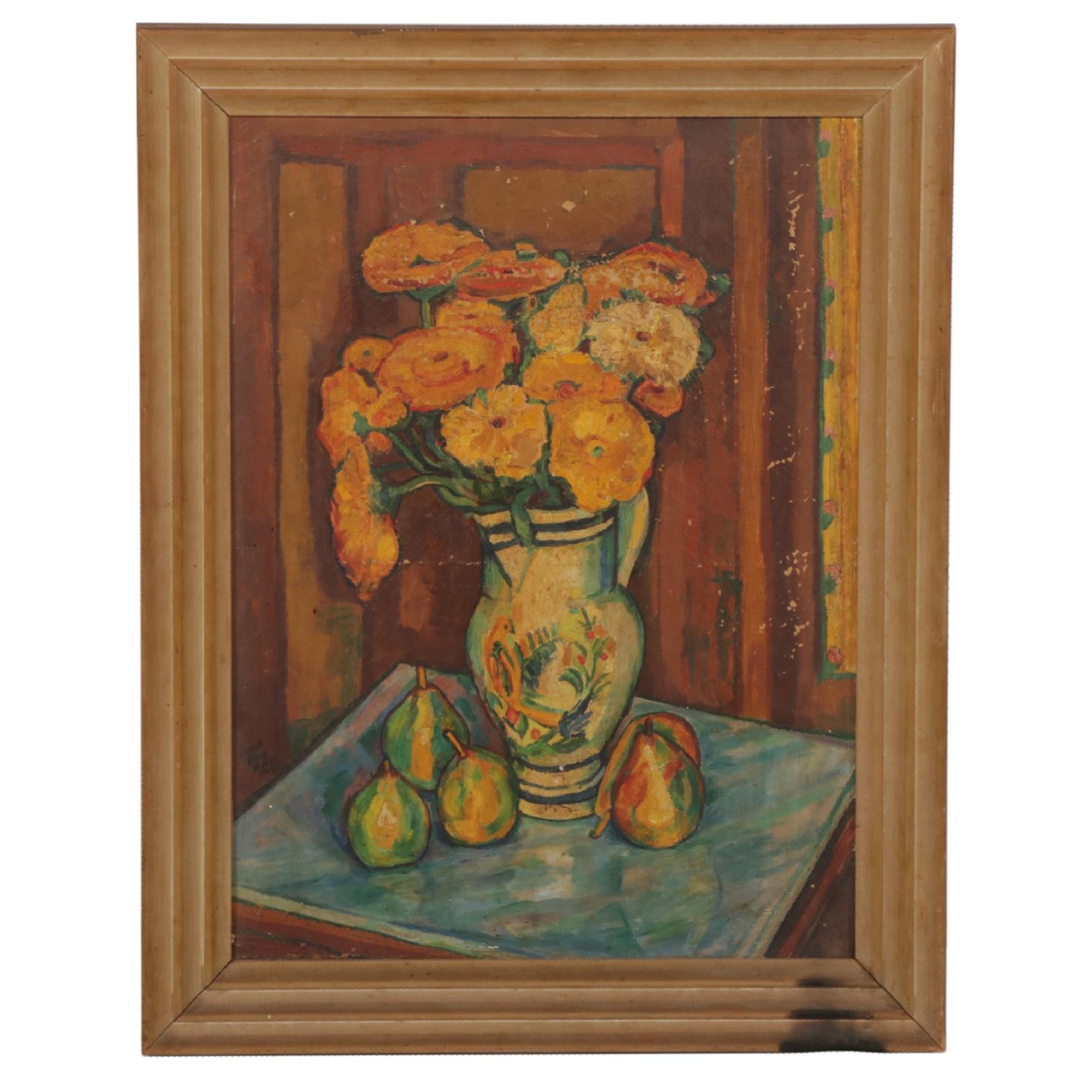 Jerome Blum Floral Still Life Oil Painting, 1928
