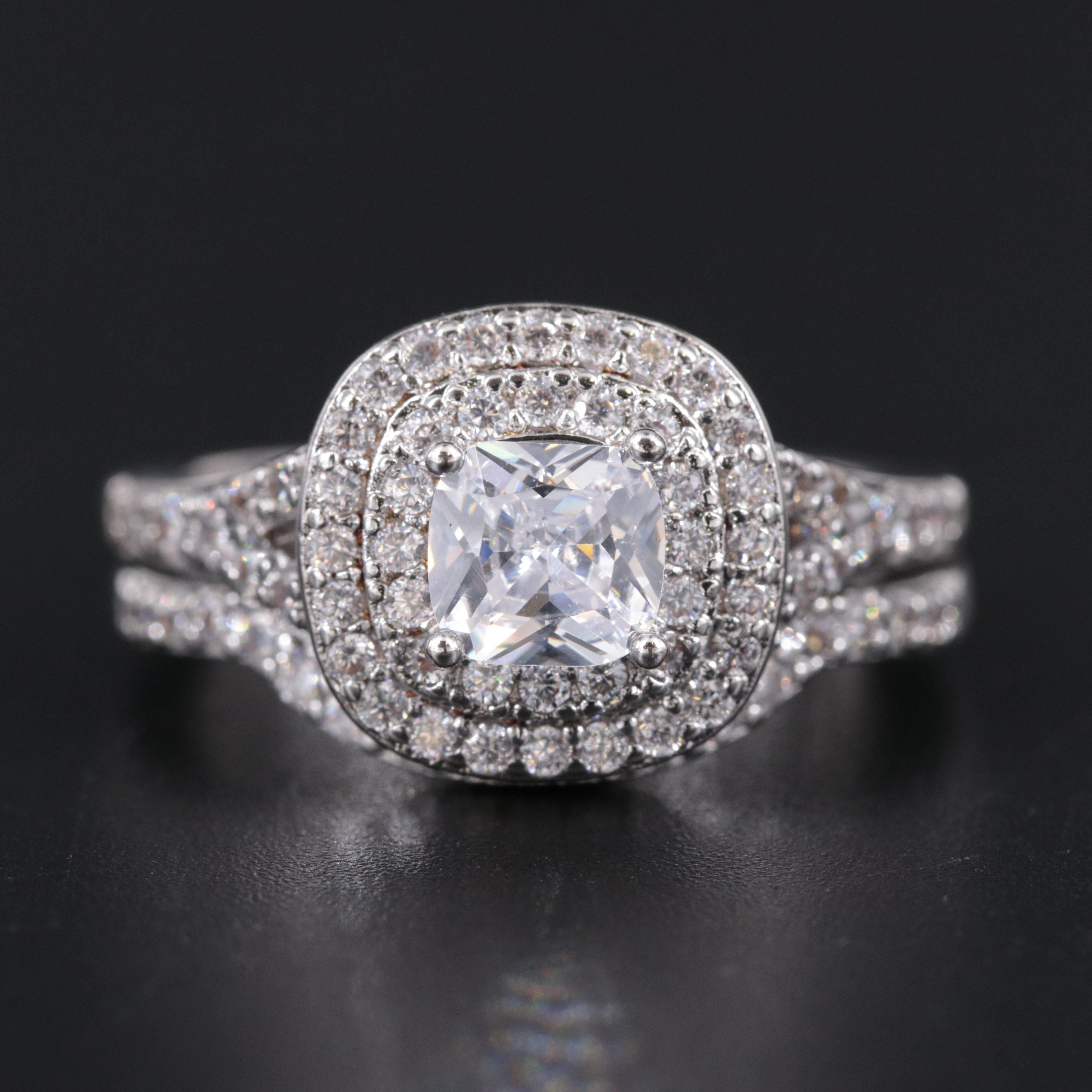 Cubic Zirconia Ring and Enhancer Band