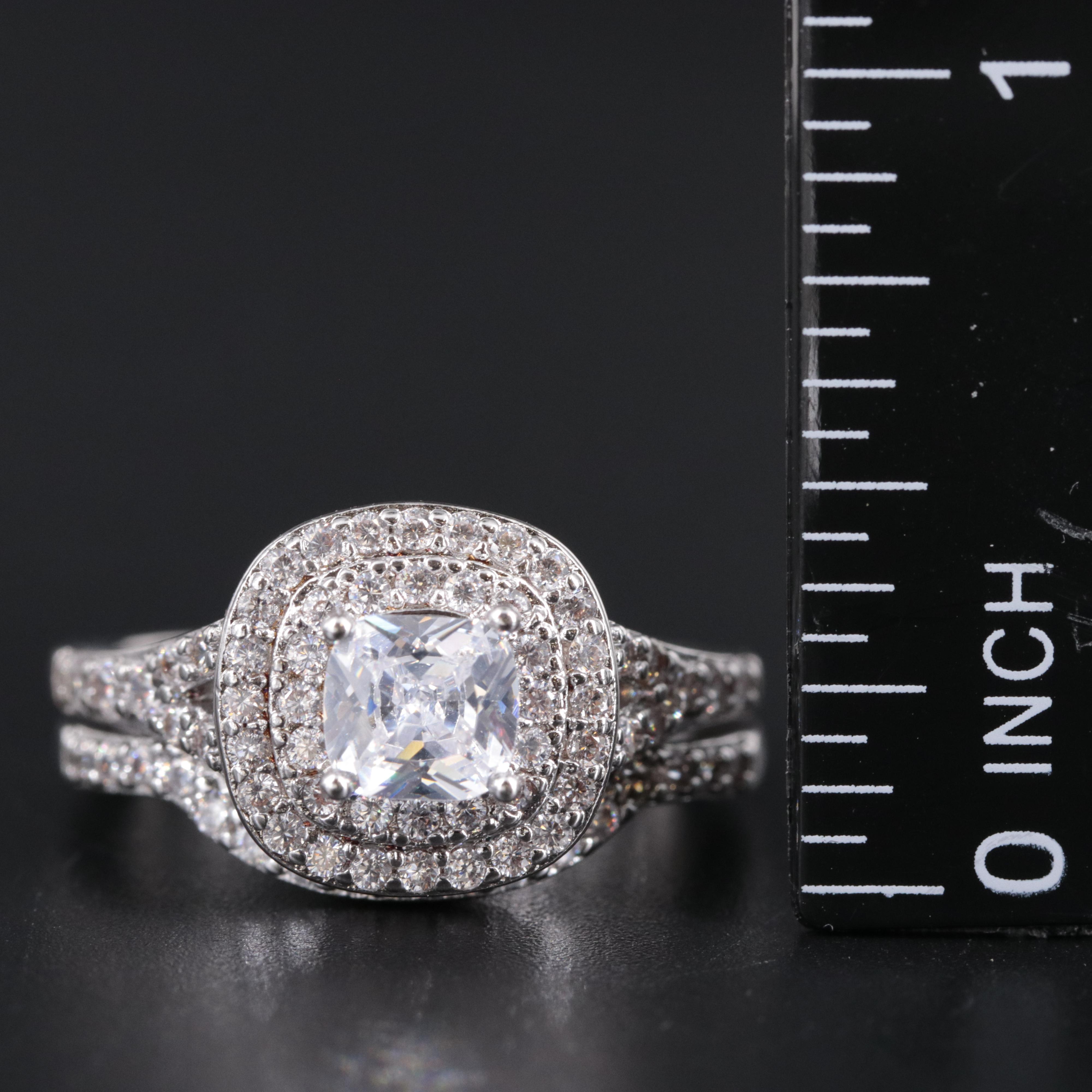 Cubic Zirconia Ring and Enhancer Band