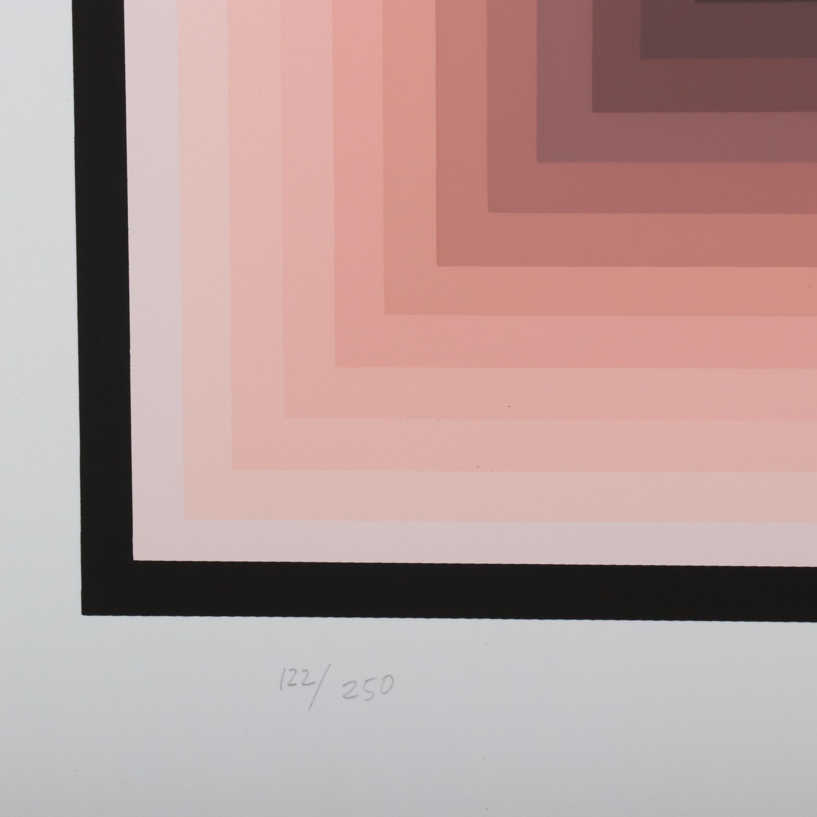 Jurgen Peters Op Art Serigraph "Window Motif," 1982