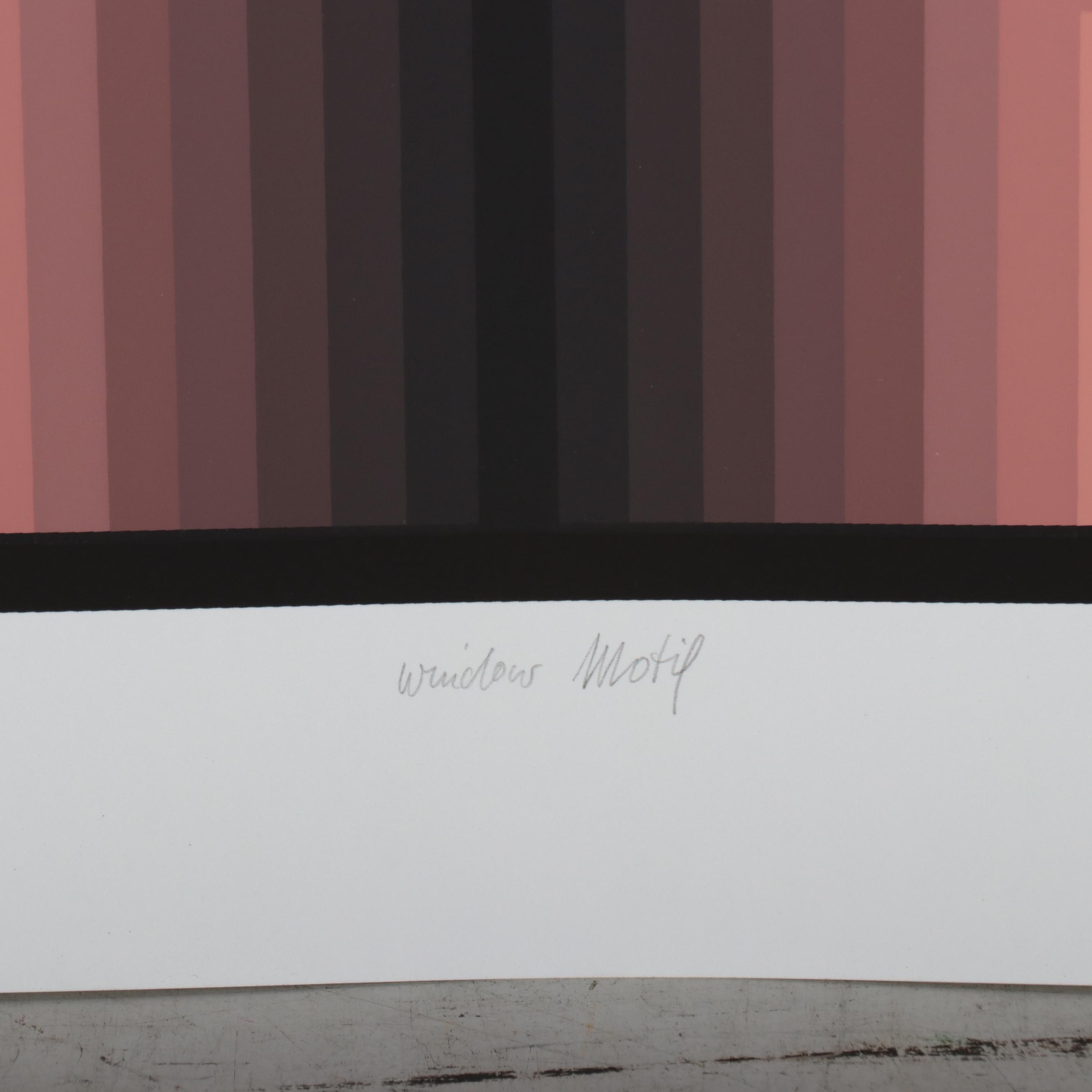 Jurgen Peters Op Art Serigraph "Window Motif," 1982