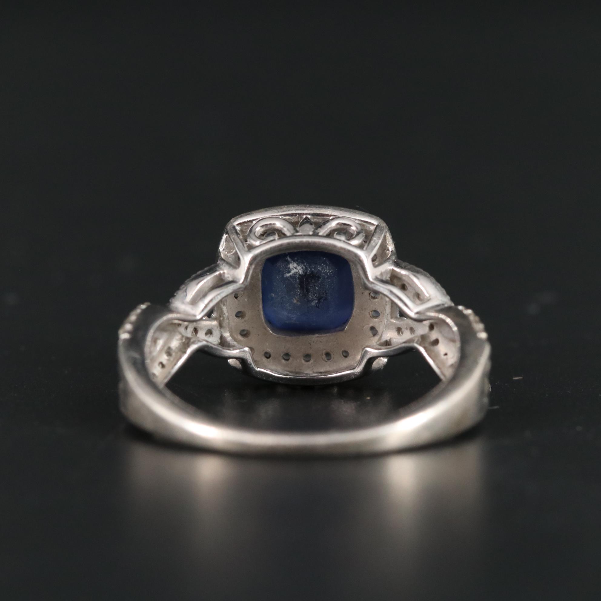 Sterling and Sapphire Croossover Ring