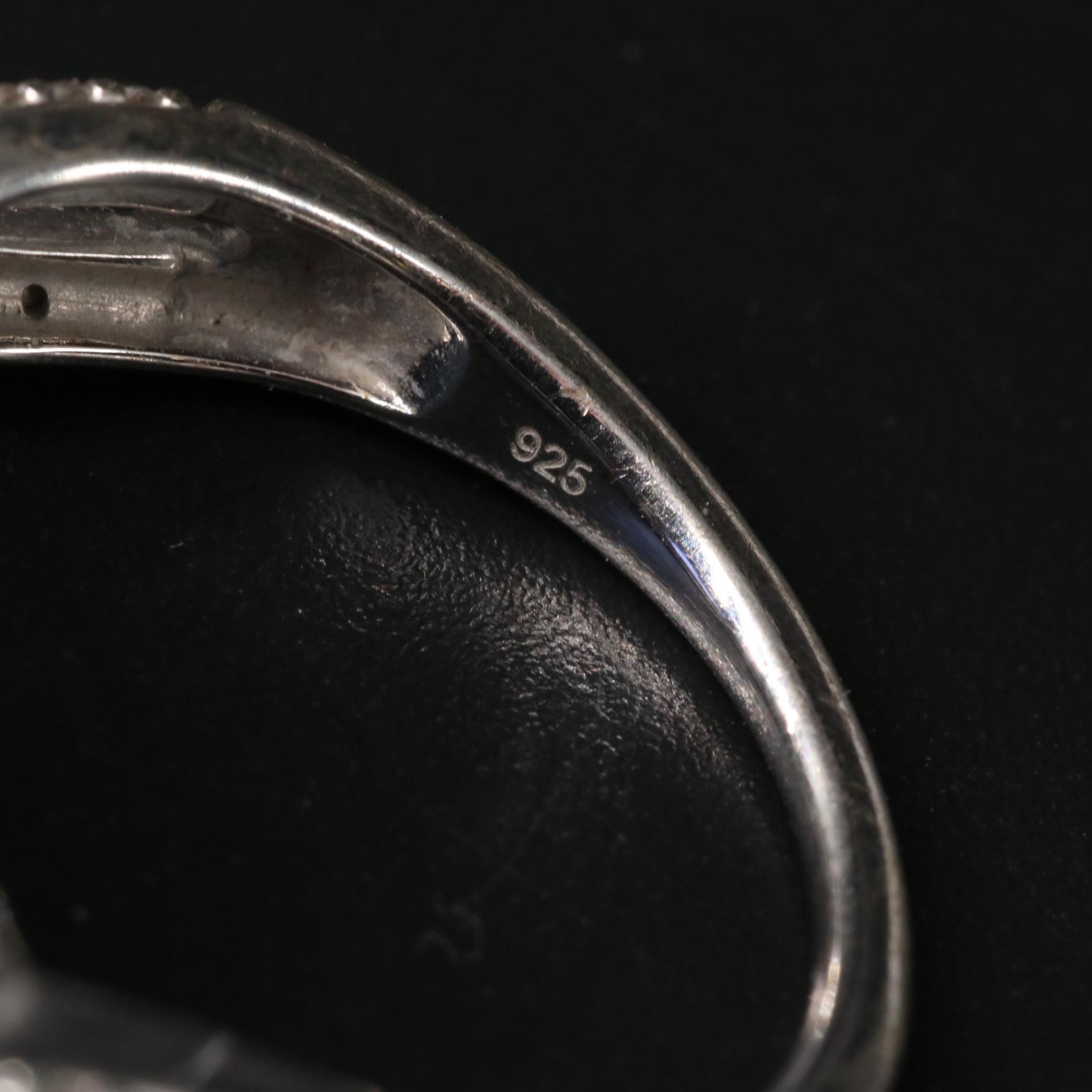 Sterling and Sapphire Croossover Ring