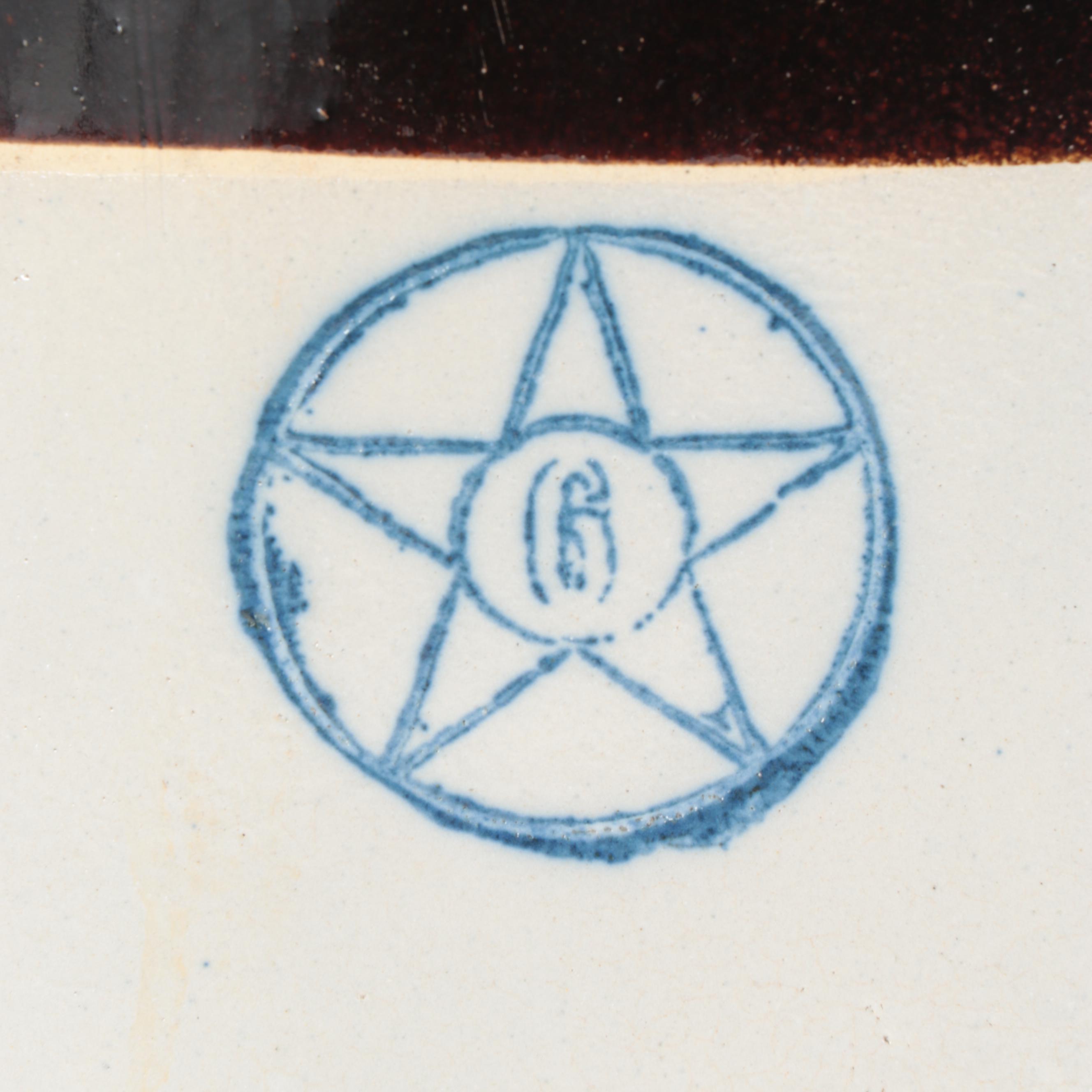 McCoy Primitive Style Blue Star 6-Gallon Stoneware Crock, Early 20th Century