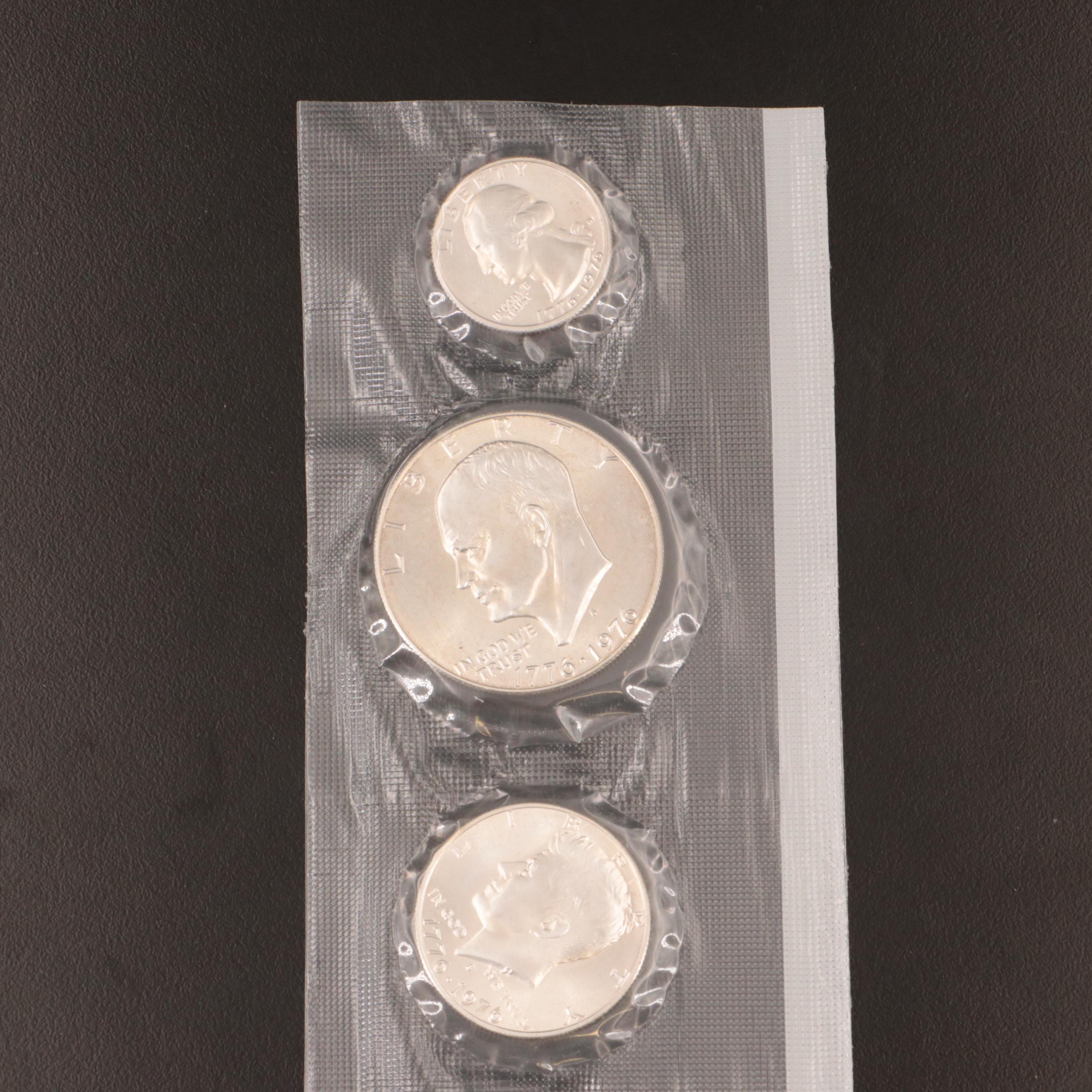 Nine 1976 Bicentennial Three-Piece 40% Silver Coin Sets