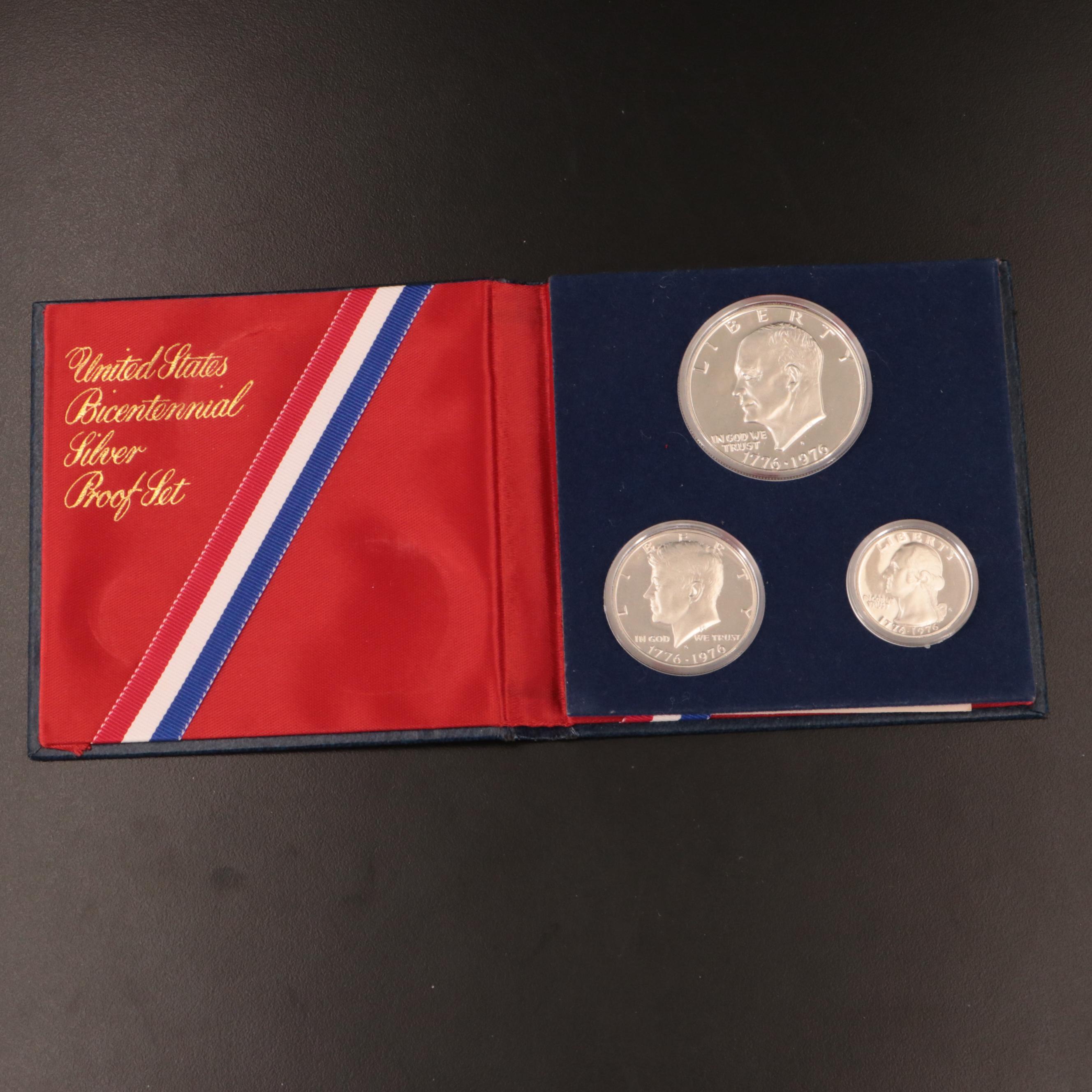Nine 1976 Bicentennial Three-Piece 40% Silver Coin Sets