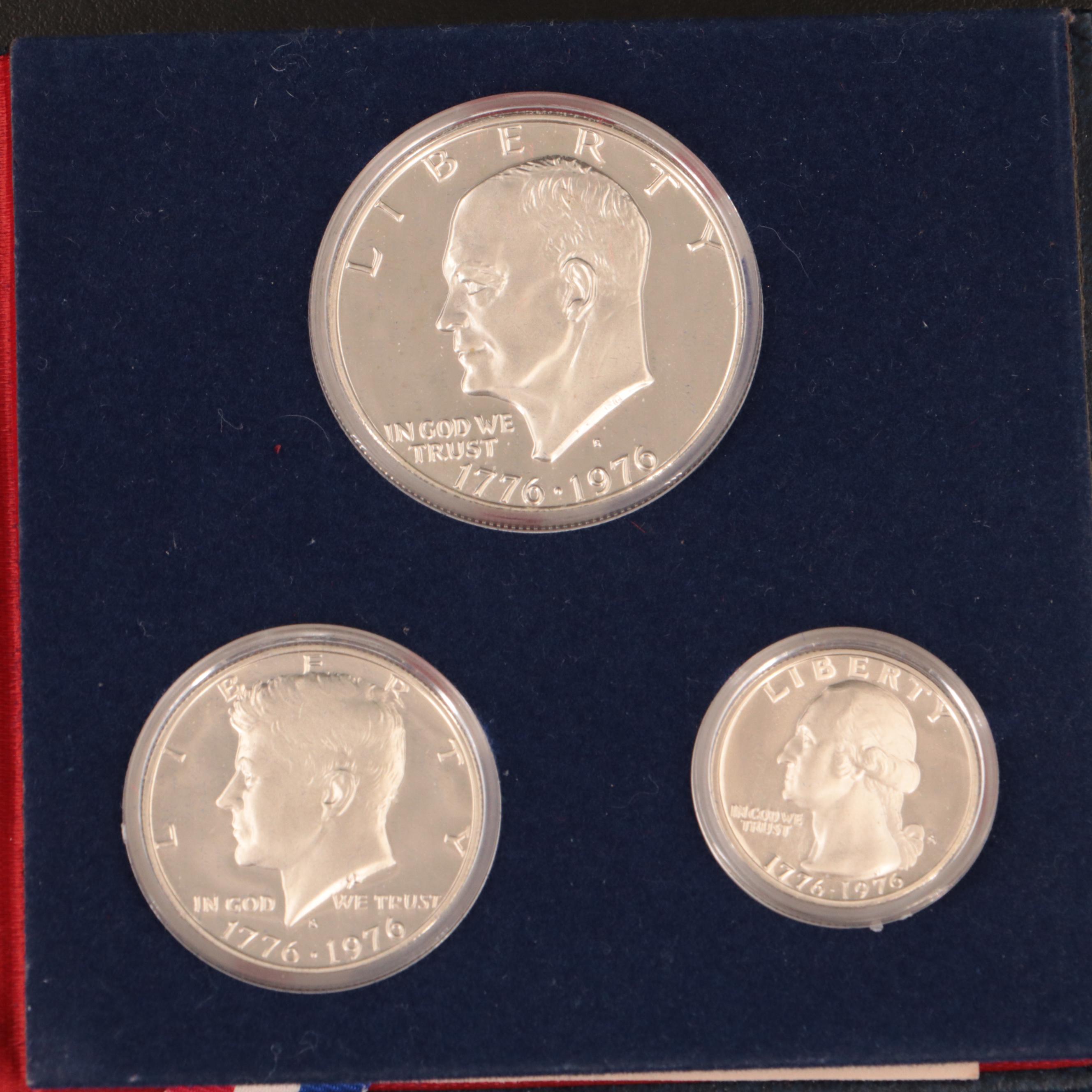 Nine 1976 Bicentennial Three-Piece 40% Silver Coin Sets