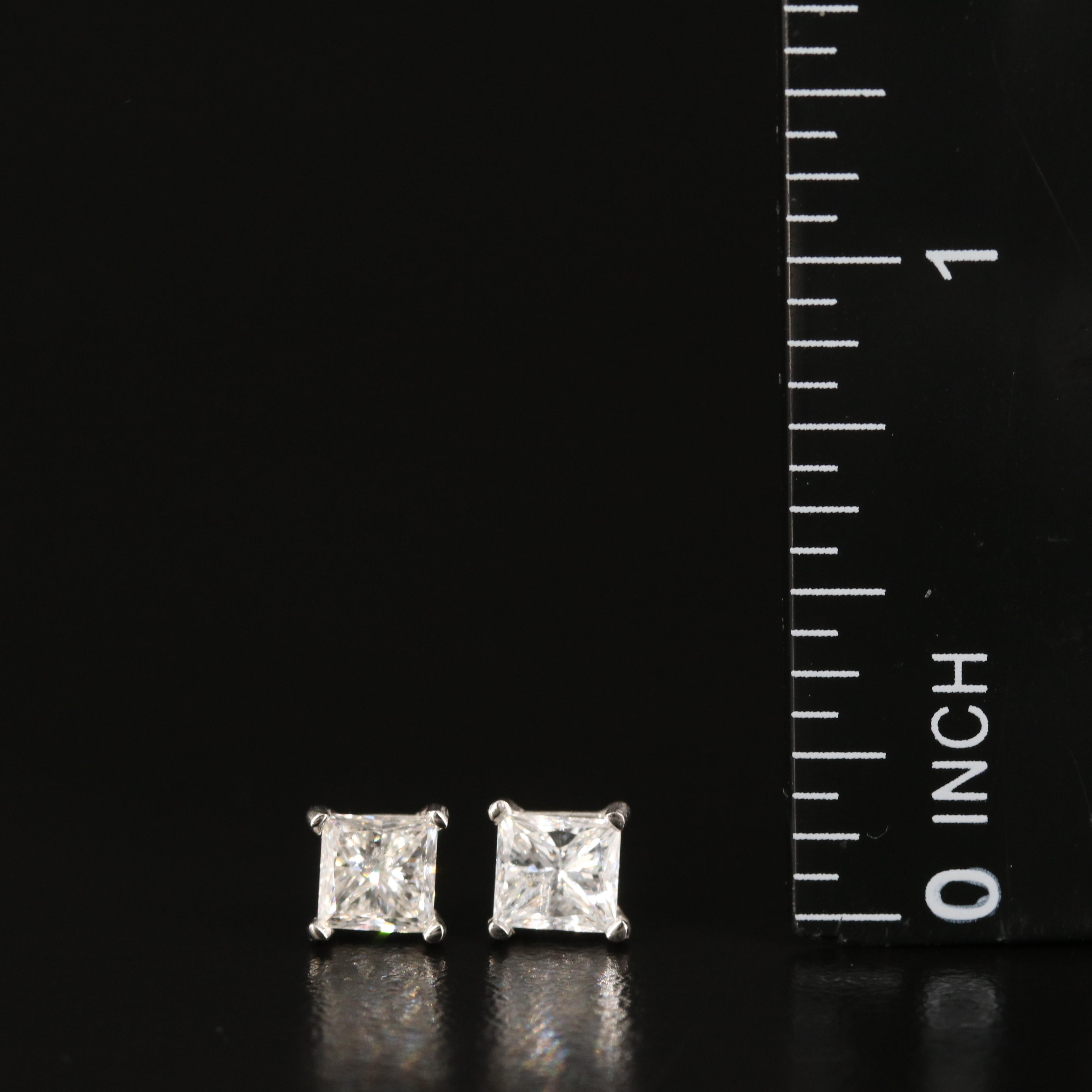 Platinum 1.19 CTW Diamond Stud Earrings