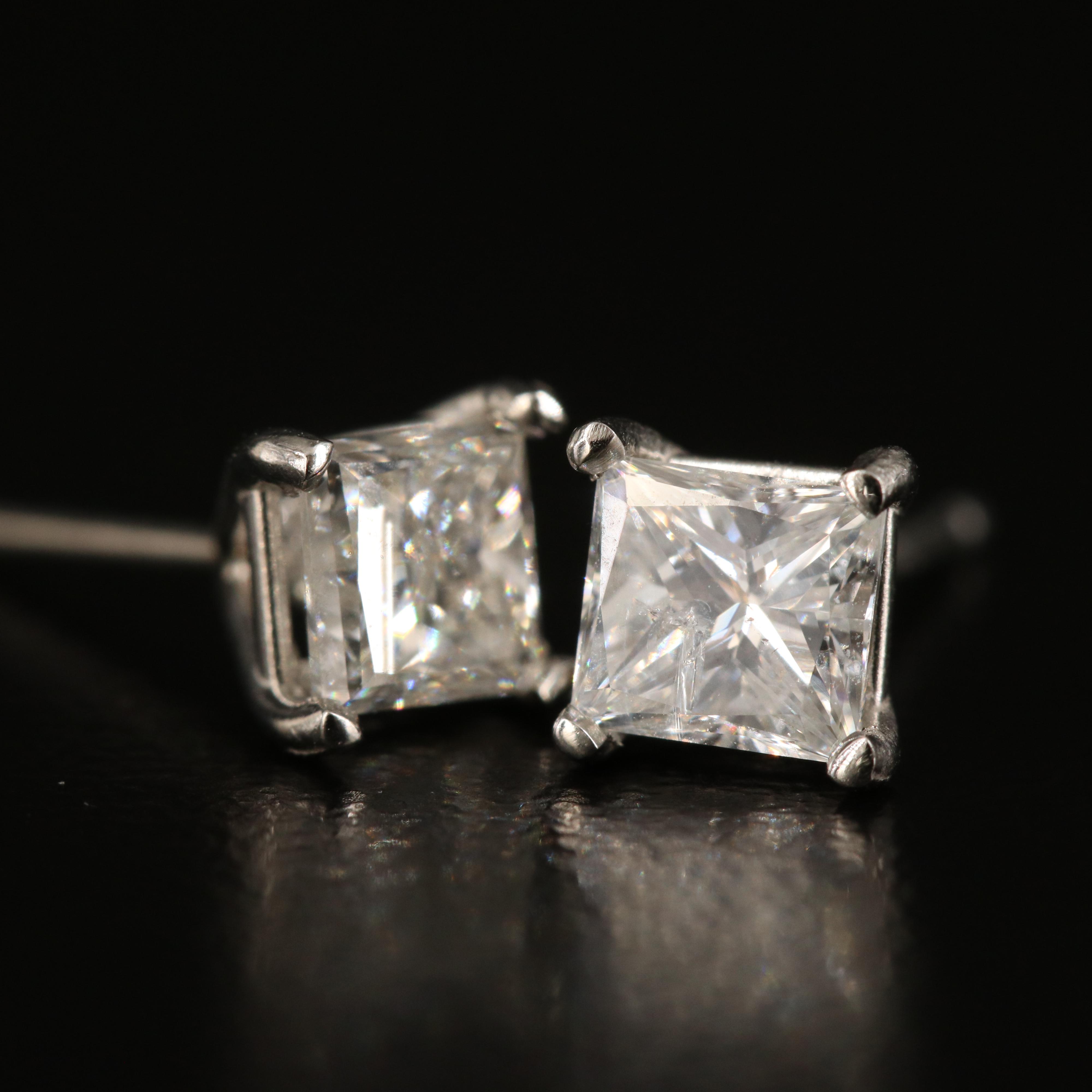 Platinum 1.19 CTW Diamond Stud Earrings