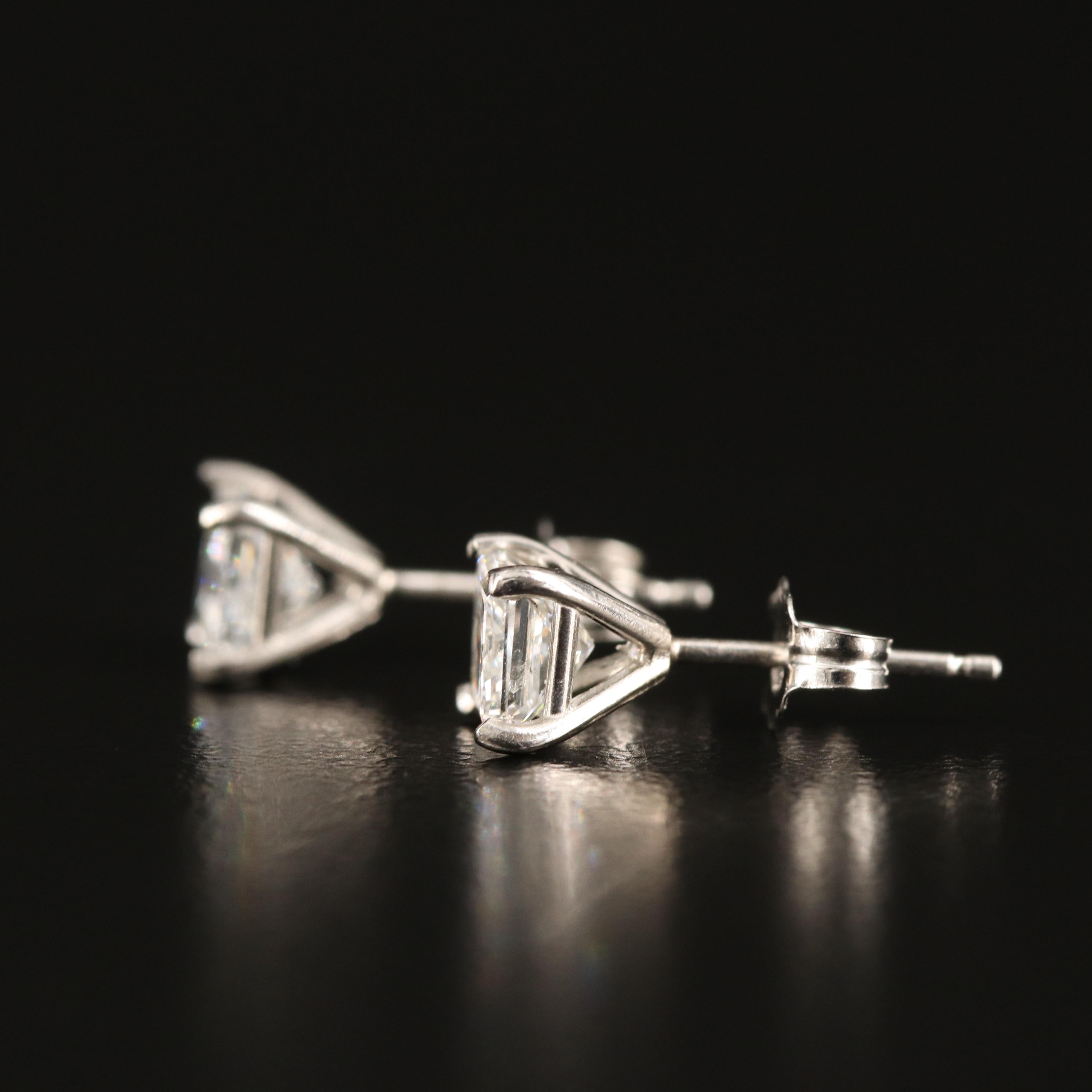 Platinum 1.19 CTW Diamond Stud Earrings