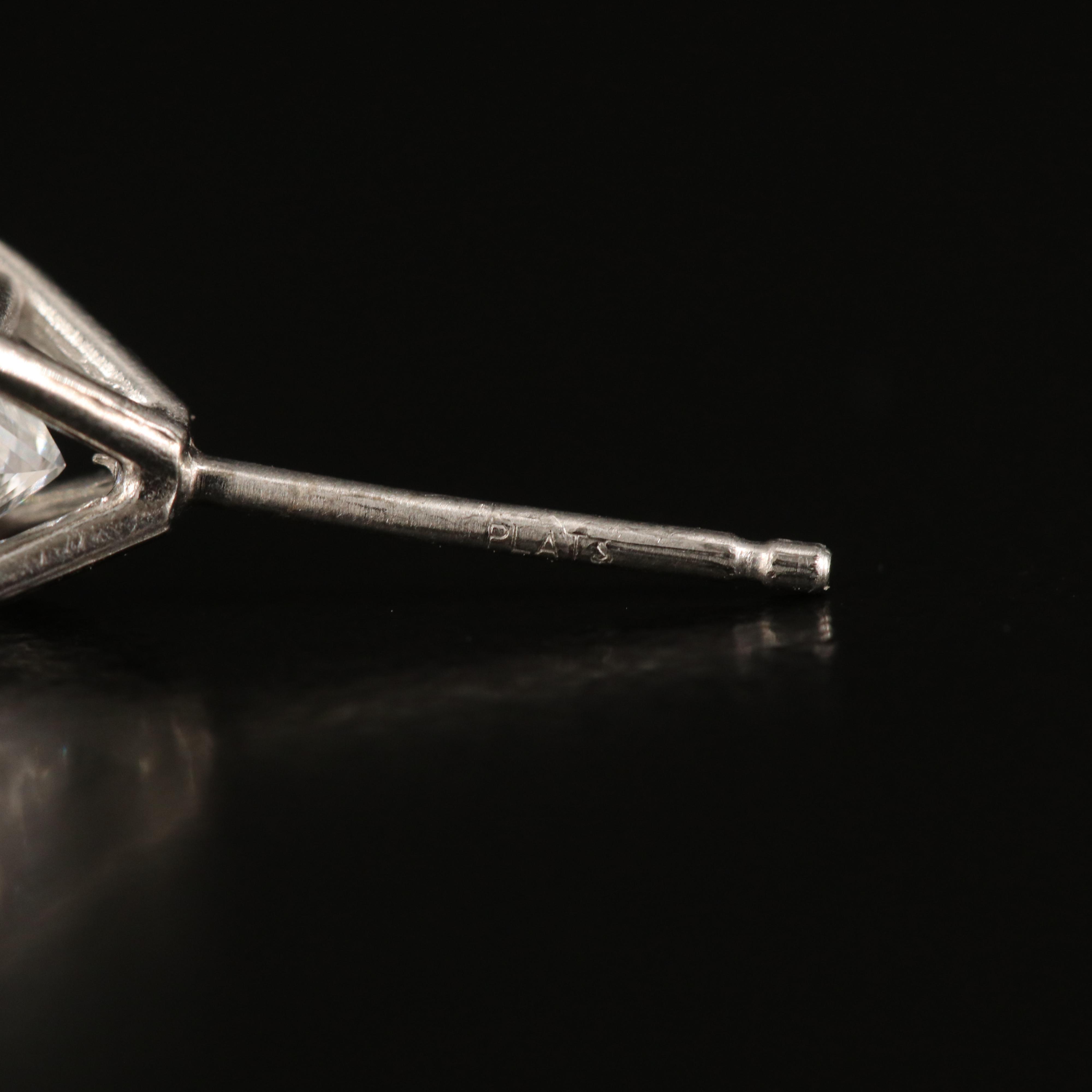 Platinum 1.19 CTW Diamond Stud Earrings